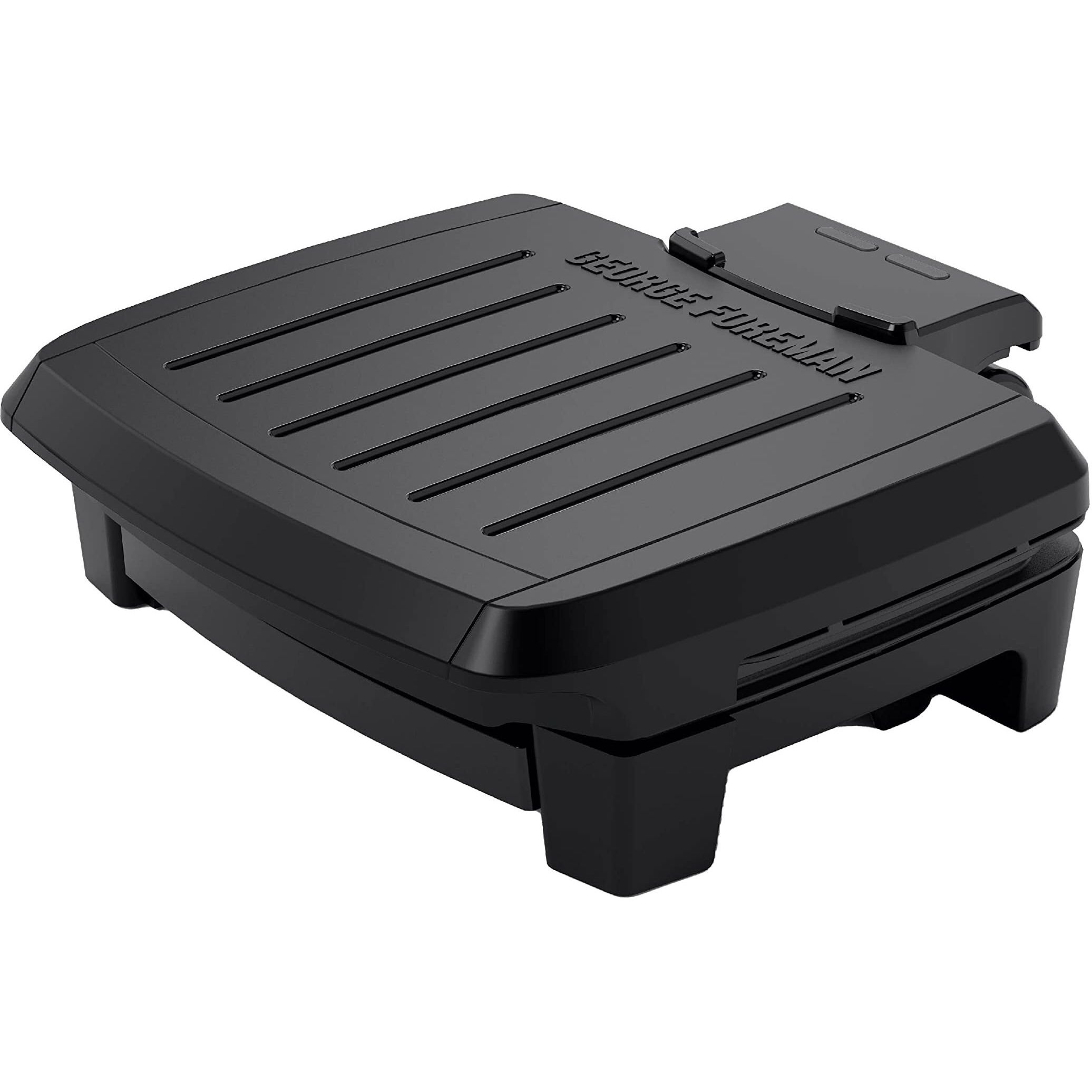 George Foreman Fully Submersible Grill, New Dishwasher Safe, Wash The Entire Grill, Easy-To-Clean Nonstick, Black/Grey
