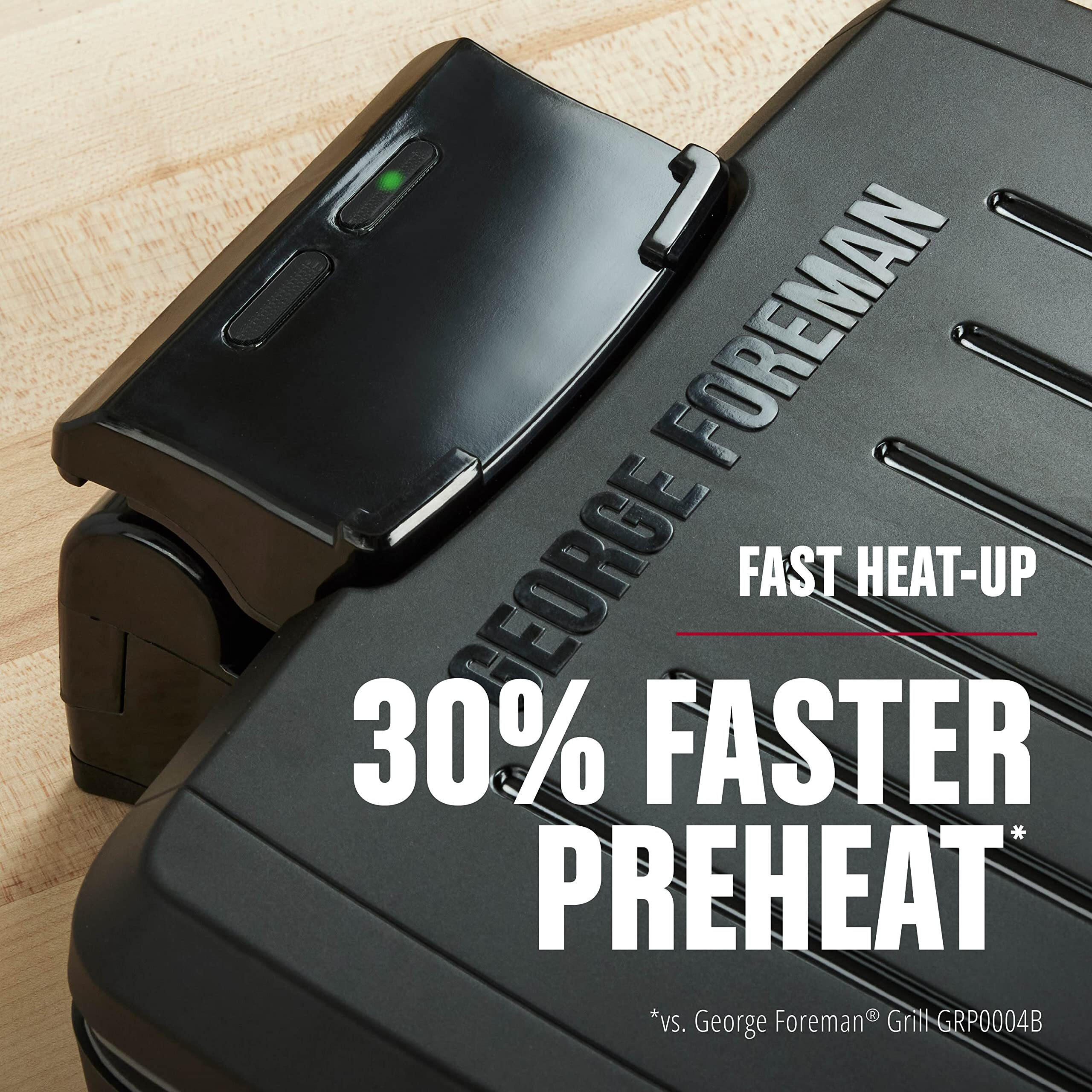 George Foreman Fully Submersible Grill, New Dishwasher Safe, Wash The Entire Grill, Easy-To-Clean Nonstick, Black/Grey