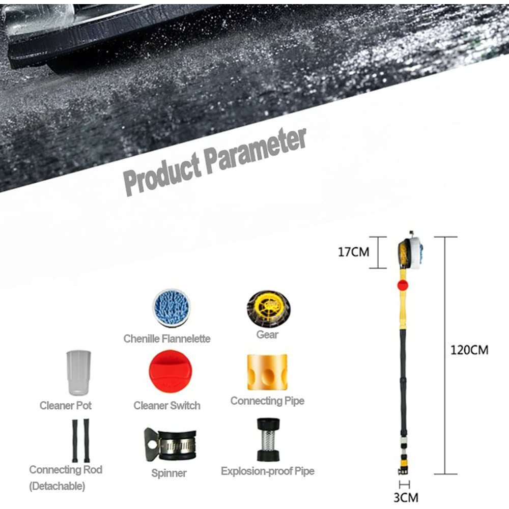Car Pressure Washer Rotating Wash Brush Vehicle Care Washing Sponge Cleaning Tool