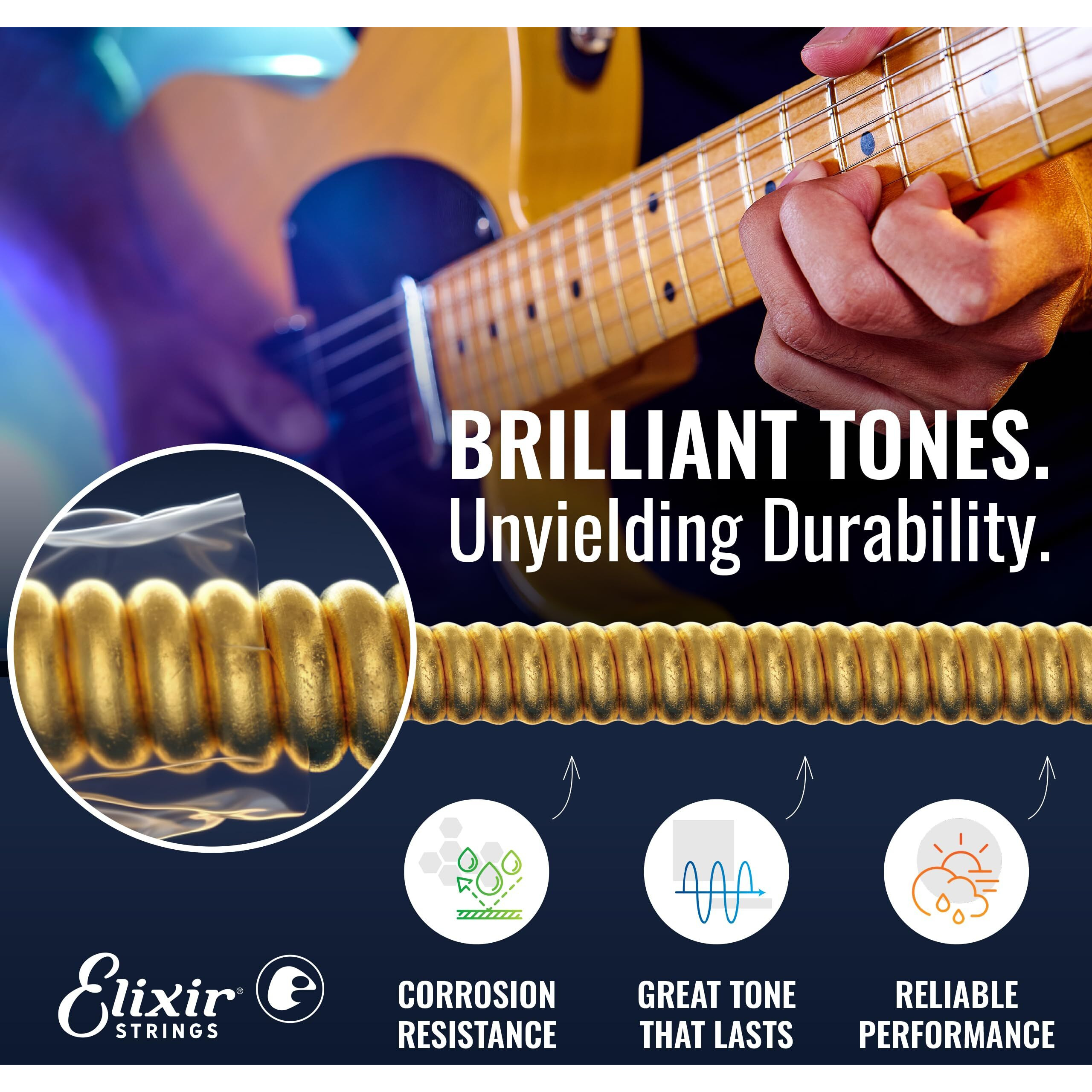 Elixir Strings 19002 Electric Guitar With Optiweb Coating, Super Light (.009-.042)