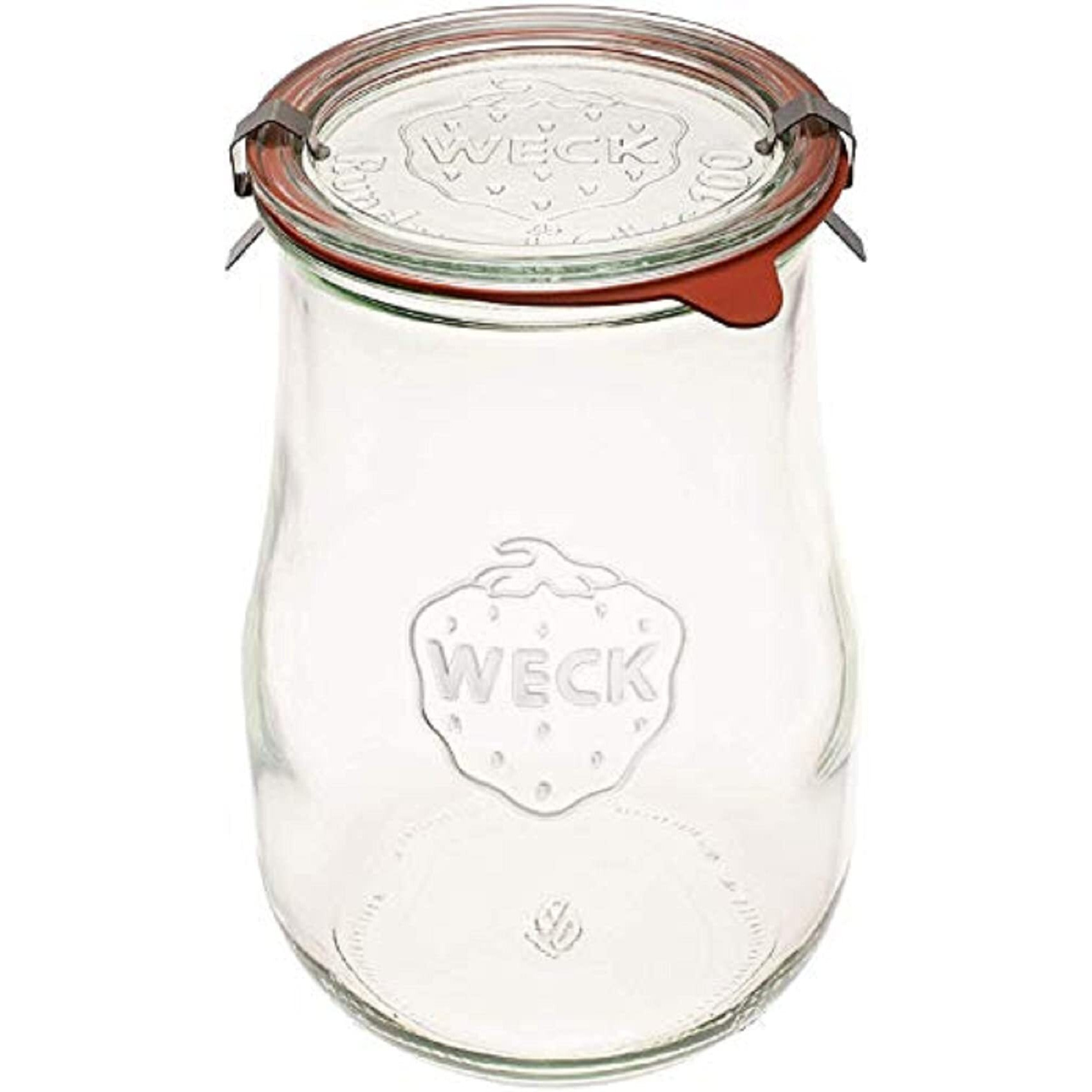 Weck Jars - Weck Tulip Jars 1.5 Liter- Large Glass Jars For Sourdough - Starter Jar With Glass Lid - Wide Mouth - Suitable For Canning And Storage - (1 Jar)