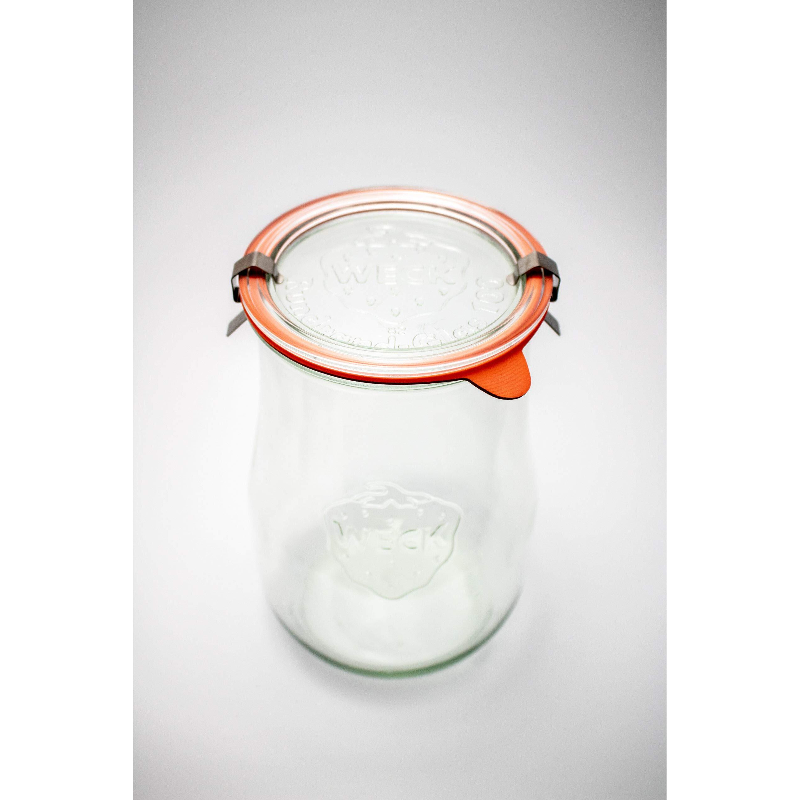 Weck Jars - Weck Tulip Jars 1.5 Liter- Large Glass Jars For Sourdough - Starter Jar With Glass Lid - Wide Mouth - Suitable For Canning And Storage - (1 Jar)