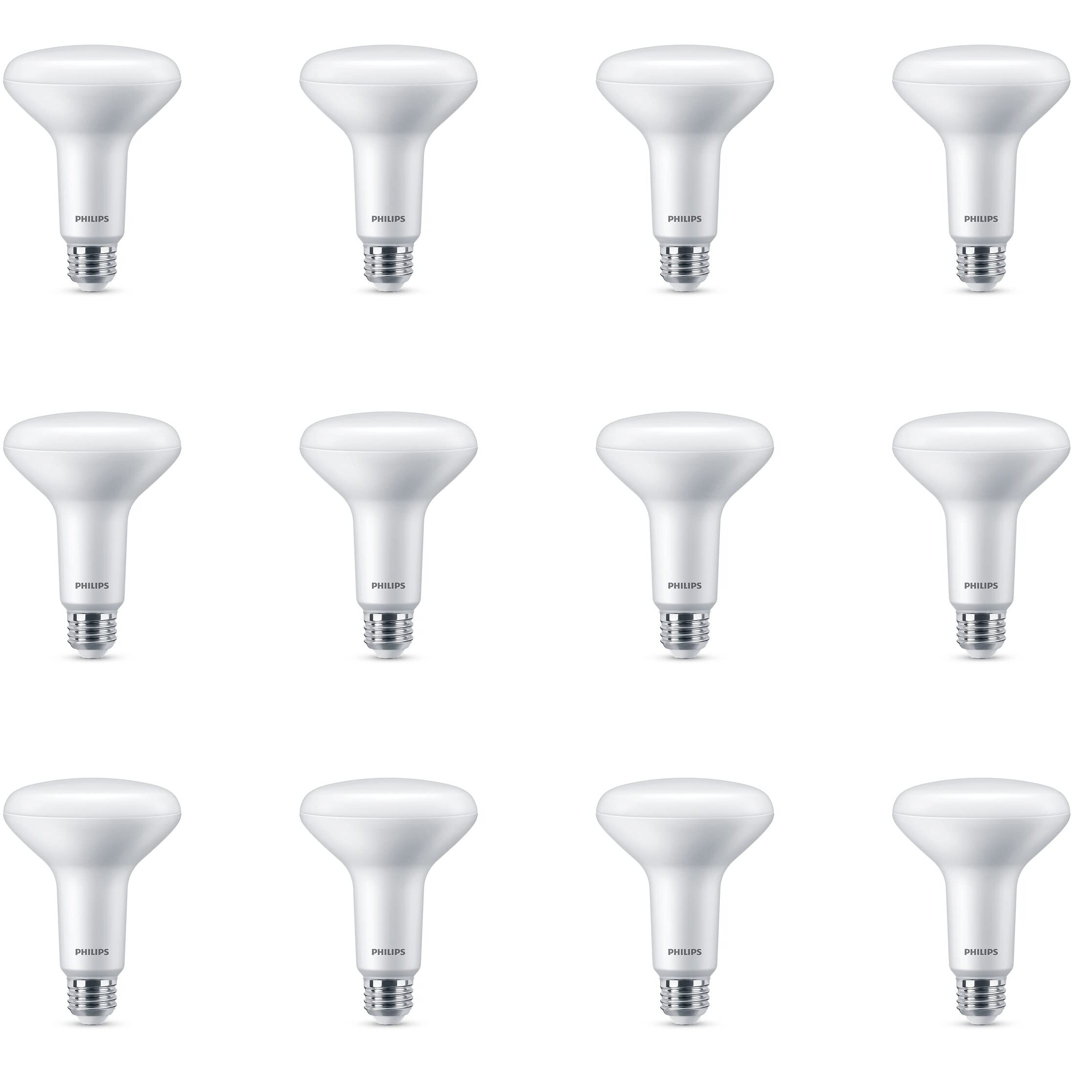 Philips Led Flicker-Free Frosted Dimmable Br30 Light Bulb - Eyecomfort Technology - 650 Lumen - Soft White (2700K) - 7.2W65W - E26 Base - Basic Led Old Version - Indoor - 12-Pack
