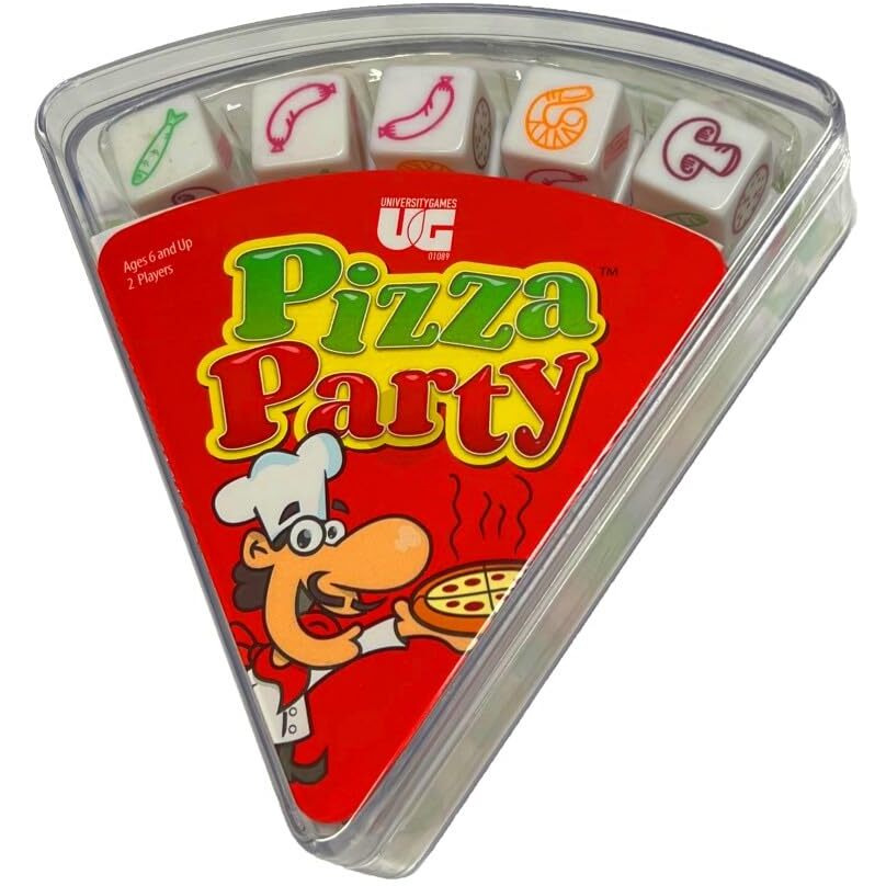 University Games, Pizza Party Dice Game, Dice Game For Kids And Families, Ages 6+ (5 Count)