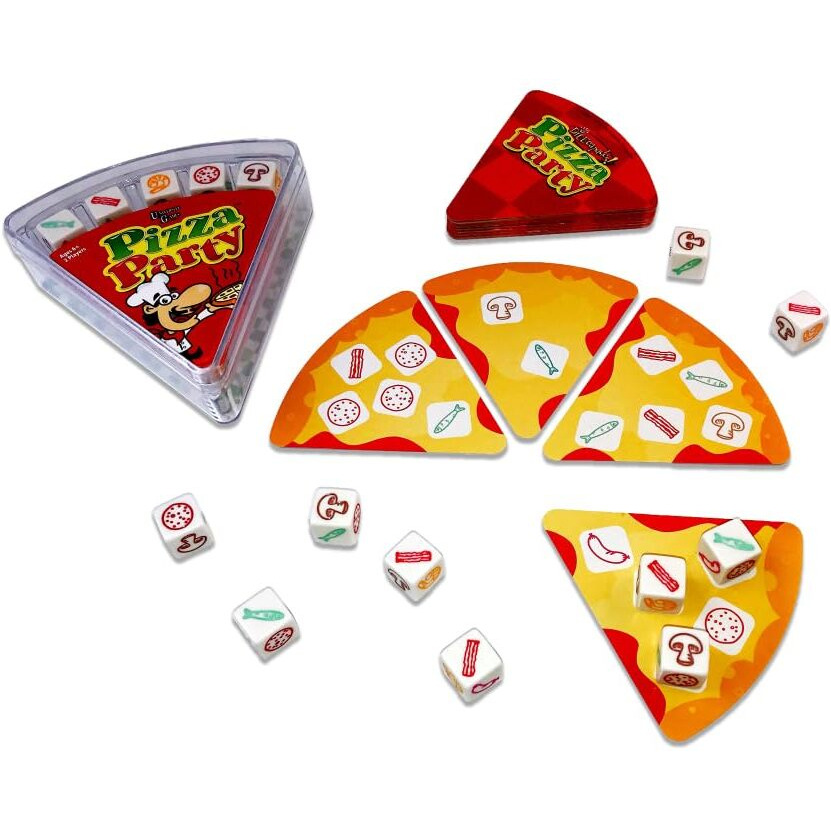 University Games, Pizza Party Dice Game, Dice Game For Kids And Families, Ages 6+ (5 Count)
