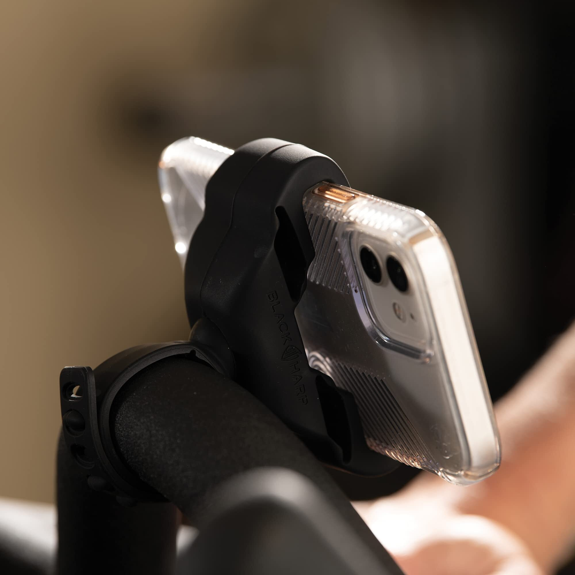Black Harp Silicone Bike Phone Holder Designed For Peloton And Exercise Bike- Cell Phone Mount For Stationary Exercise Bike Accessories