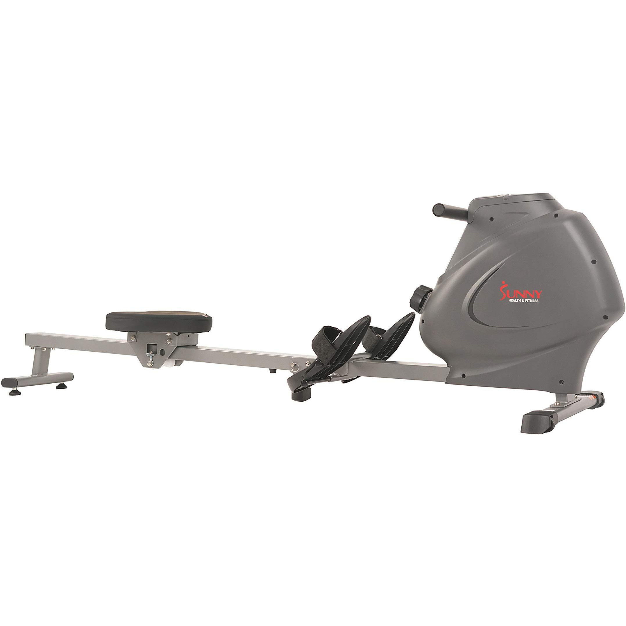 Sunny Health & Fitness Compact Folding Magnetic Rowing Machine With Lcd Monitor, Bottle Holder, 43 Inch Slide Rail, 285 Lb Max Weight - Synergy Power Motion - Sf-Rw5801