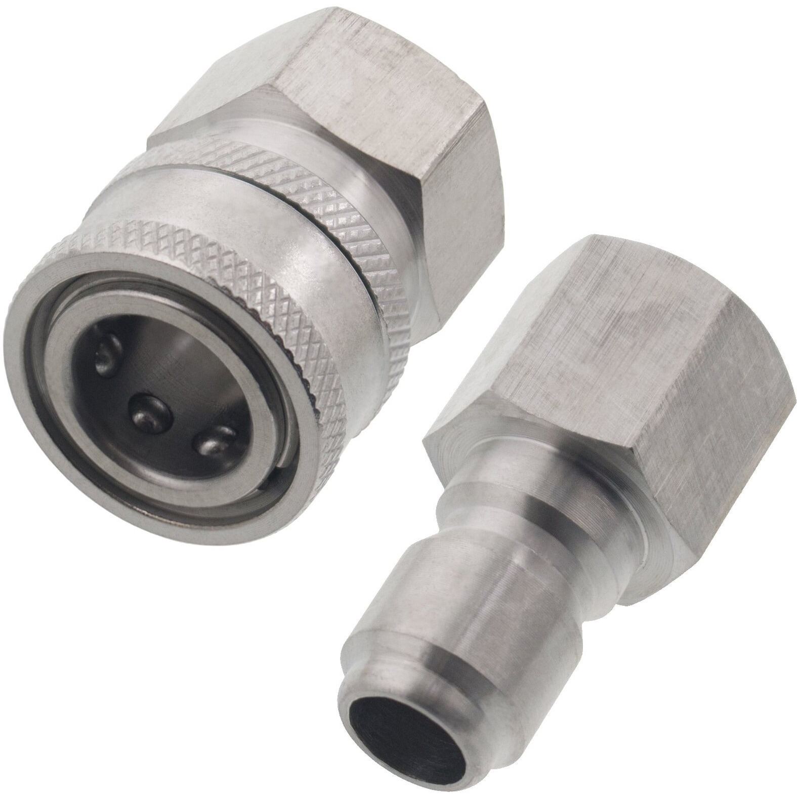 Erie Tools Pressure Washer 3/8In. Female Npt Quick Connect Stainless Steel Socket Set And Plug High Temp 4000 Psi 10.5 Gpm