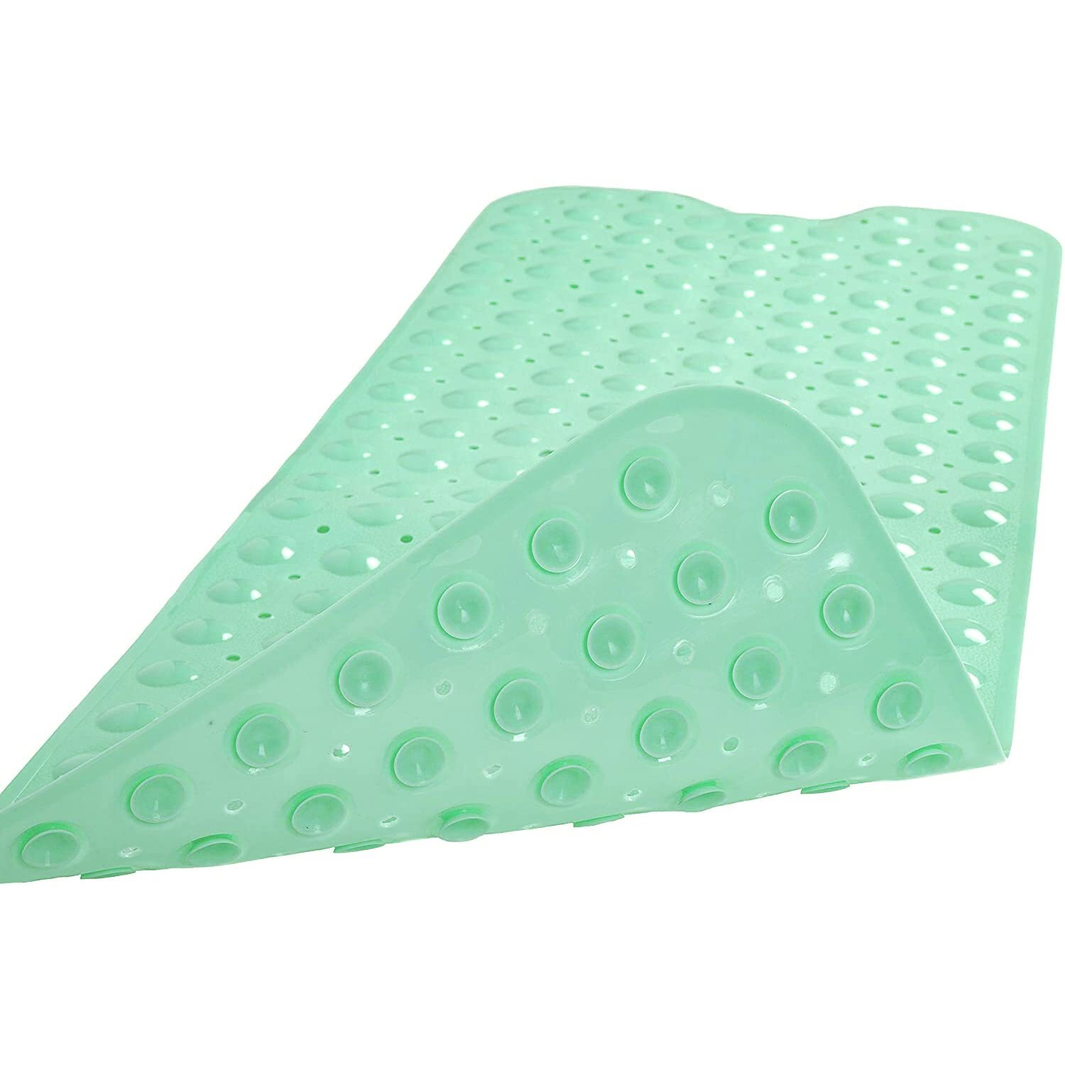 Linoows Bathtub And Shower Mats, Extra Long Non-Slip Bath Tub Mat 39 X 16 Inch, Machine Washable Bathmat With Suction Cups & Drain Holes For Bathroom Floor, Pale Green