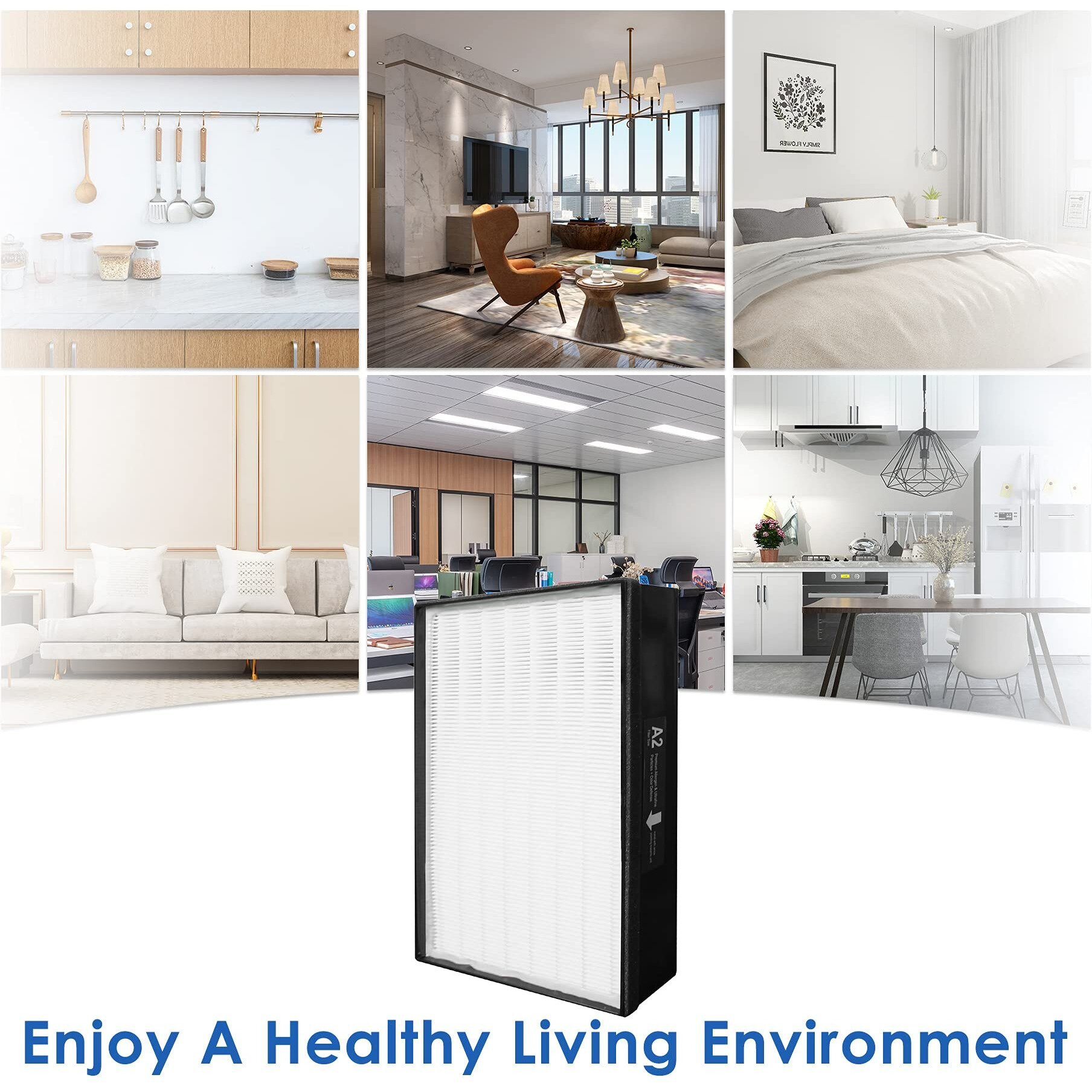 Flintar Type A2 True Hepa Replacement Filter, Made In Taiwan, Compatible With Filtrete Room Air Purifier Fap-C02-A2, Fap-C03-A2, Fap-T03-A2, Fap-Sc02L, Part  1150101, Filter A2, 1-Pack