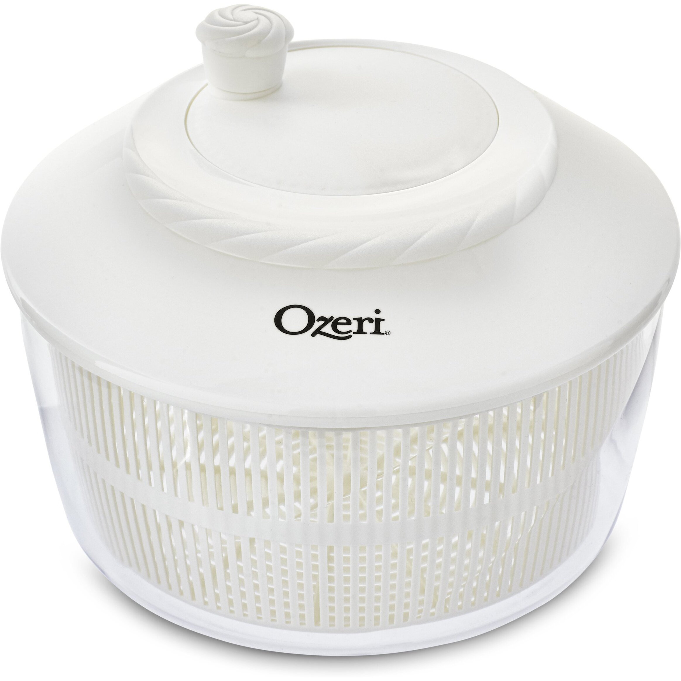 Ozeri Italian Made Fresca Salad Spinner And Serving Bowl, Bpa-Free,White, 4.4 Qt