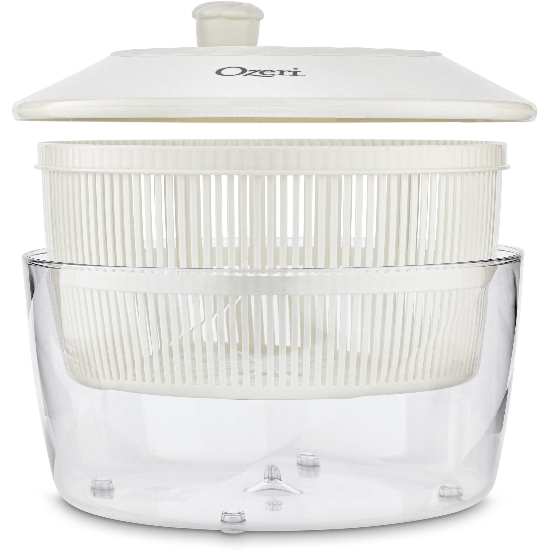 Ozeri Italian Made Fresca Salad Spinner And Serving Bowl, Bpa-Free,White, 4.4 Qt