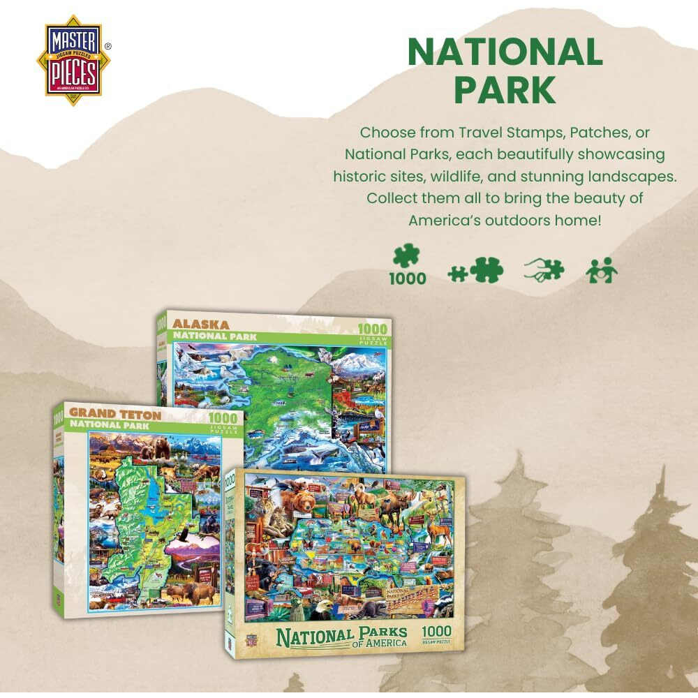 Masterpieces - 1000 Piece Jigsaw Puzzle, National Parks Of America, Fun For Adults, Family, Kids 19.25"&quotX26.75""