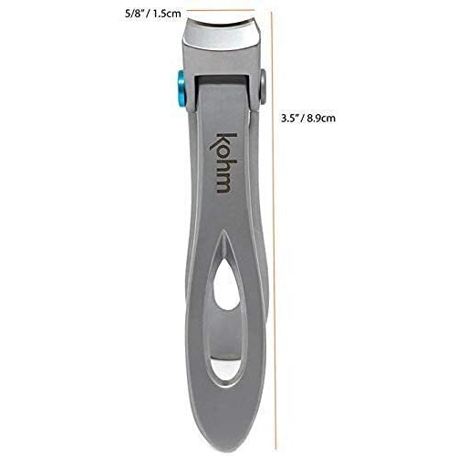 Kohm Nail Clippers For Thick Nails - Heavy Duty, Wide Mouth Professional Fingernail And Toenail Clippers For Men, Women & Seniors, Silver