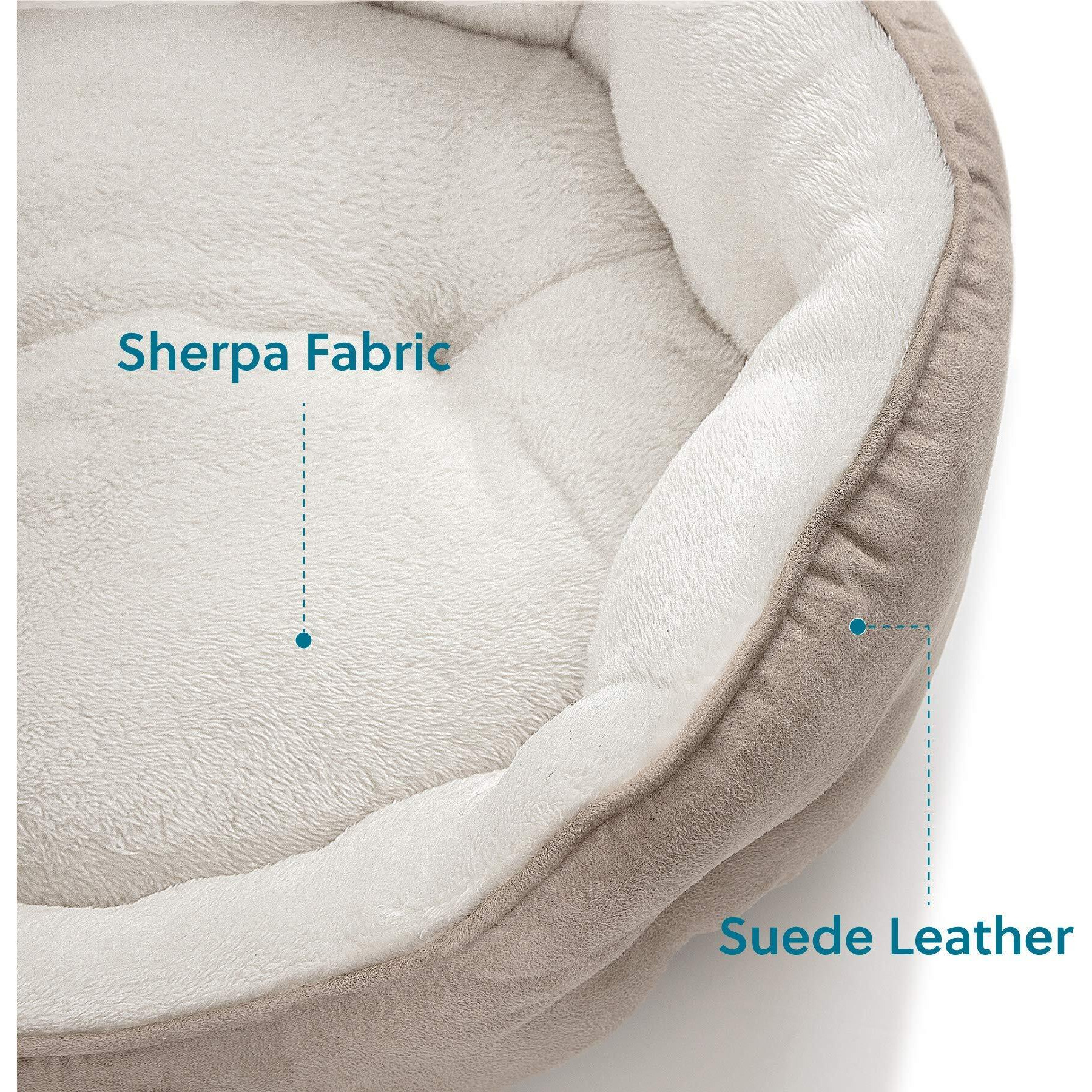 Bedsure Dog Beds For Small Dogs - Round Cat Beds For Indoor Cats, Washable Pet Bed For Puppy And Kitten With Slip-Resistant Bottom, 20 Inches, Camel