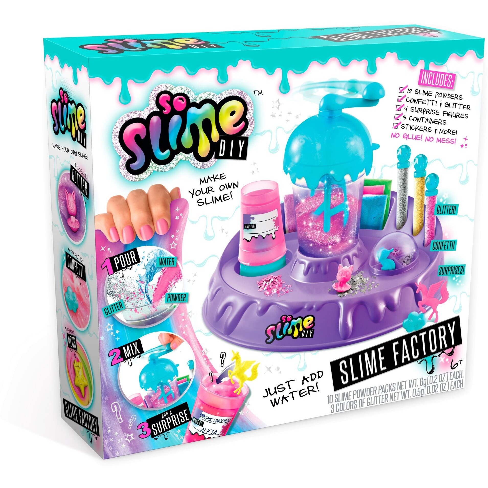 Canal Toys - So Slime Diy - Slime Factory - Make Your Own 10 Slimes Just Add Water No Glue, No Mess Just Pour, Mix And Add In Surprises