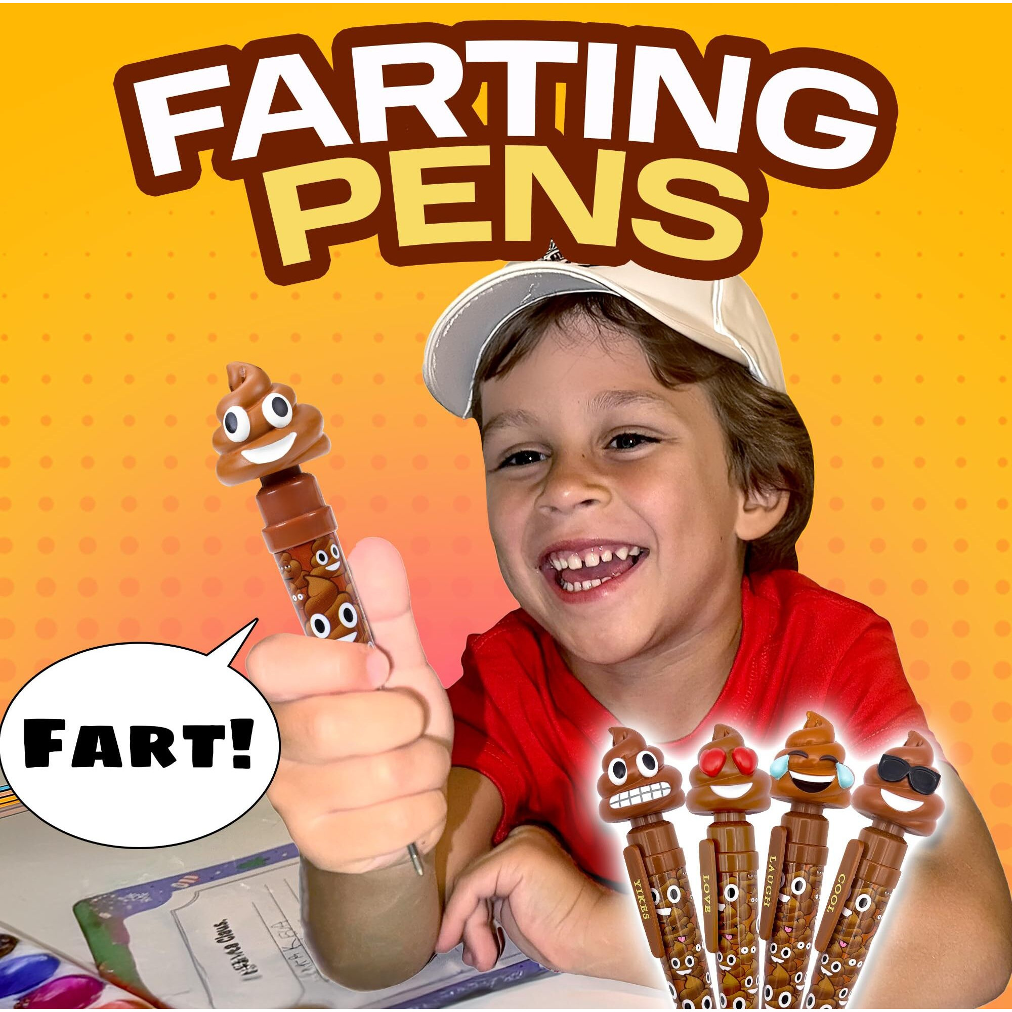 Kamhi World Farting Poop Pen With Multiple Funny Sounds - Perfect Novelty Gift For Kids, Teens & Boys - Functioning Pen & Prank Toy For The Entire Family, Fun Gag Present With Big Laughs (Original)