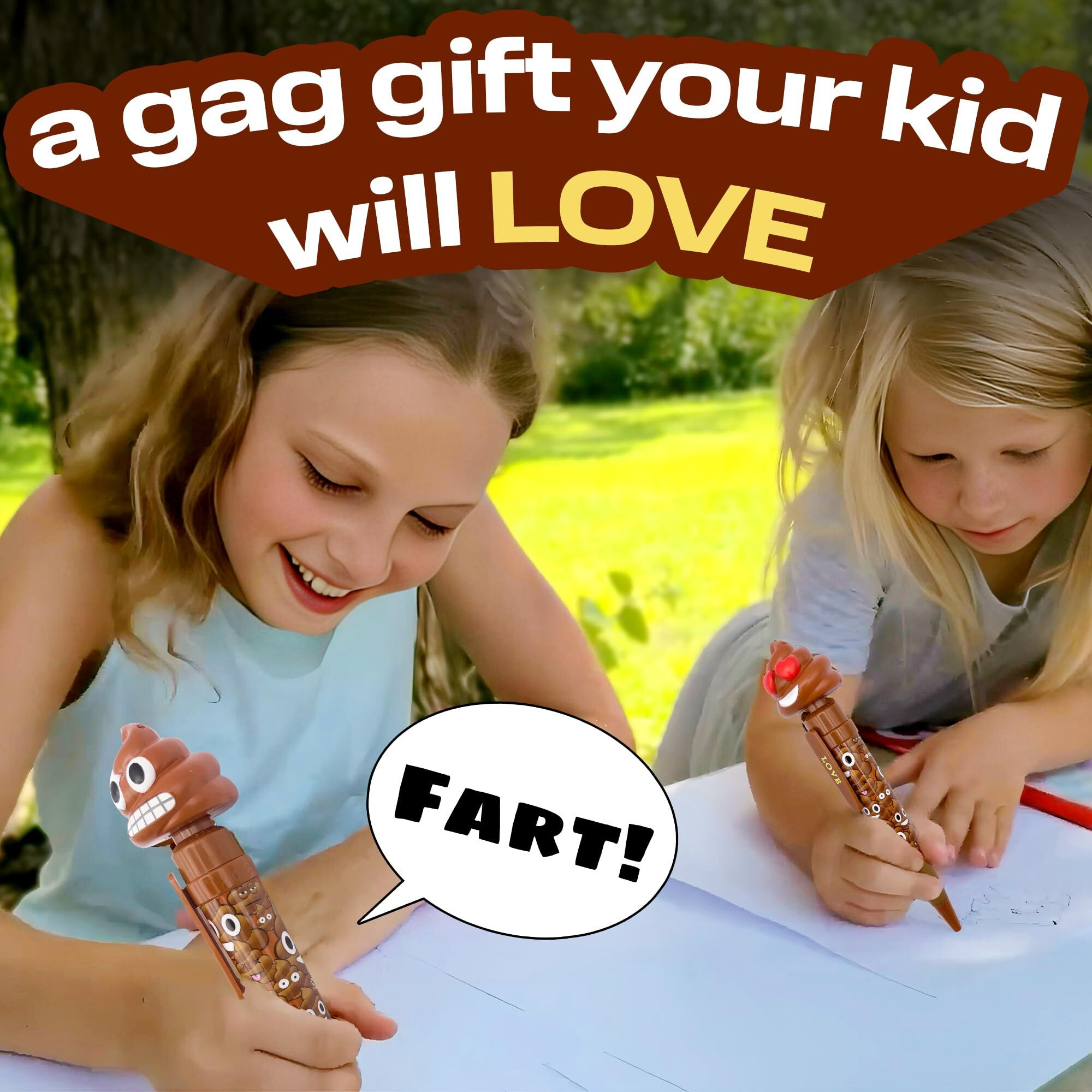 Kamhi World Farting Poop Pen With Multiple Funny Sounds - Perfect Novelty Gift For Kids, Teens & Boys - Functioning Pen & Prank Toy For The Entire Family, Fun Gag Present With Big Laughs (Original)