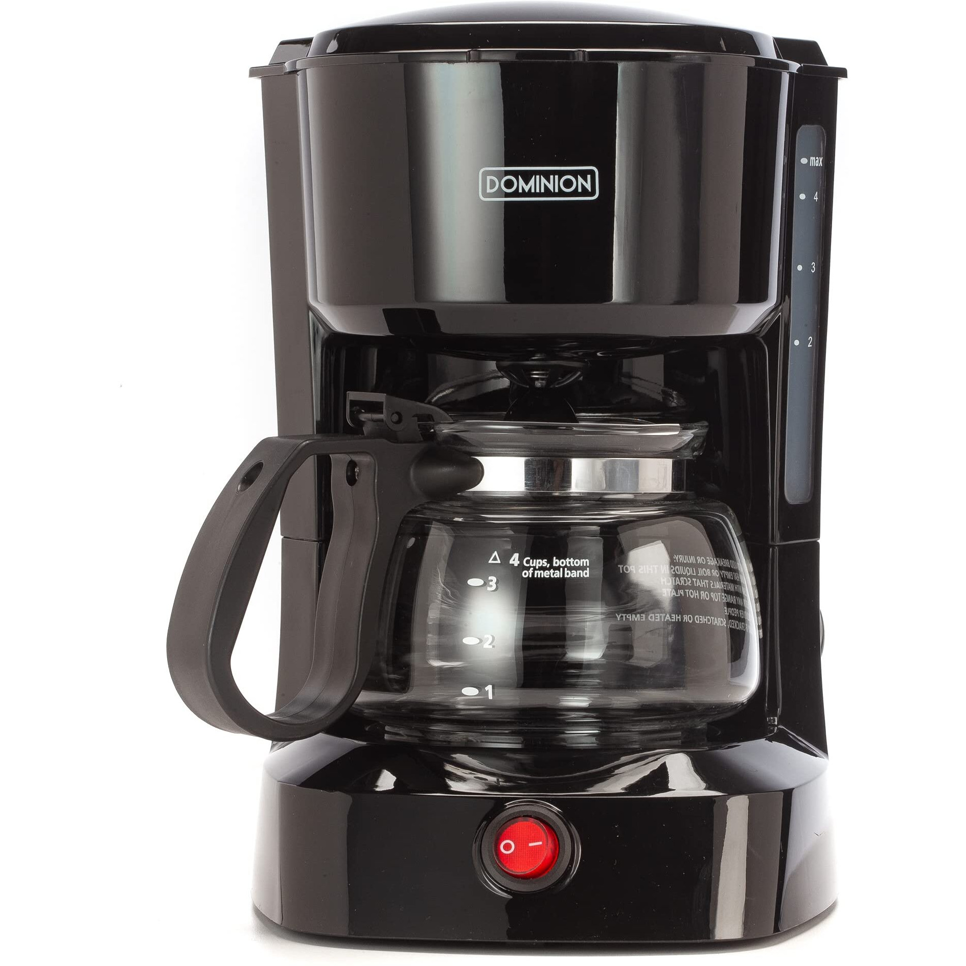 Dominion 4-Cup Coffeemaker Compact Coffee Pot Brewer Machine, Quiet With On/Off Led Indicator Light, Auto Pause Feature, Easy Anti-Drip Coffeemaker & Removable Filter Basket For Office/Home