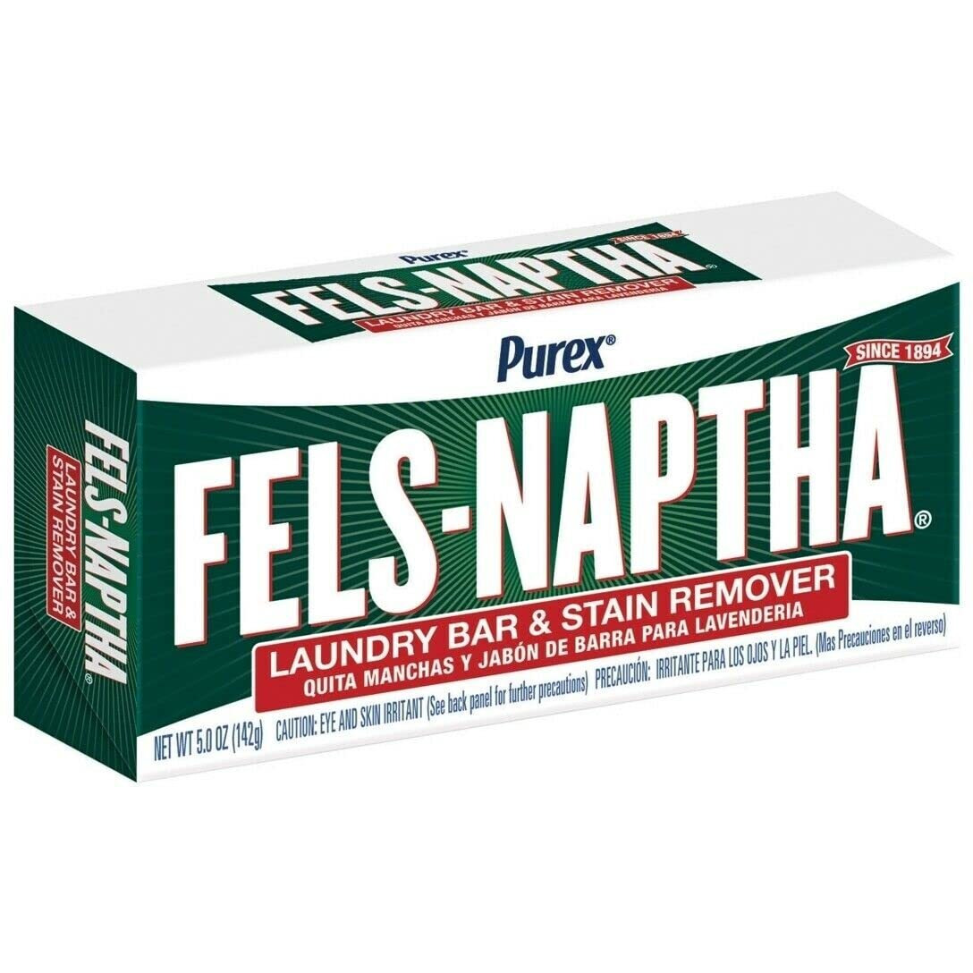 Fels Naptha Laundry Soap Bar & Stain Remover - Pack Of 2, 5.0 Oz Per Bar