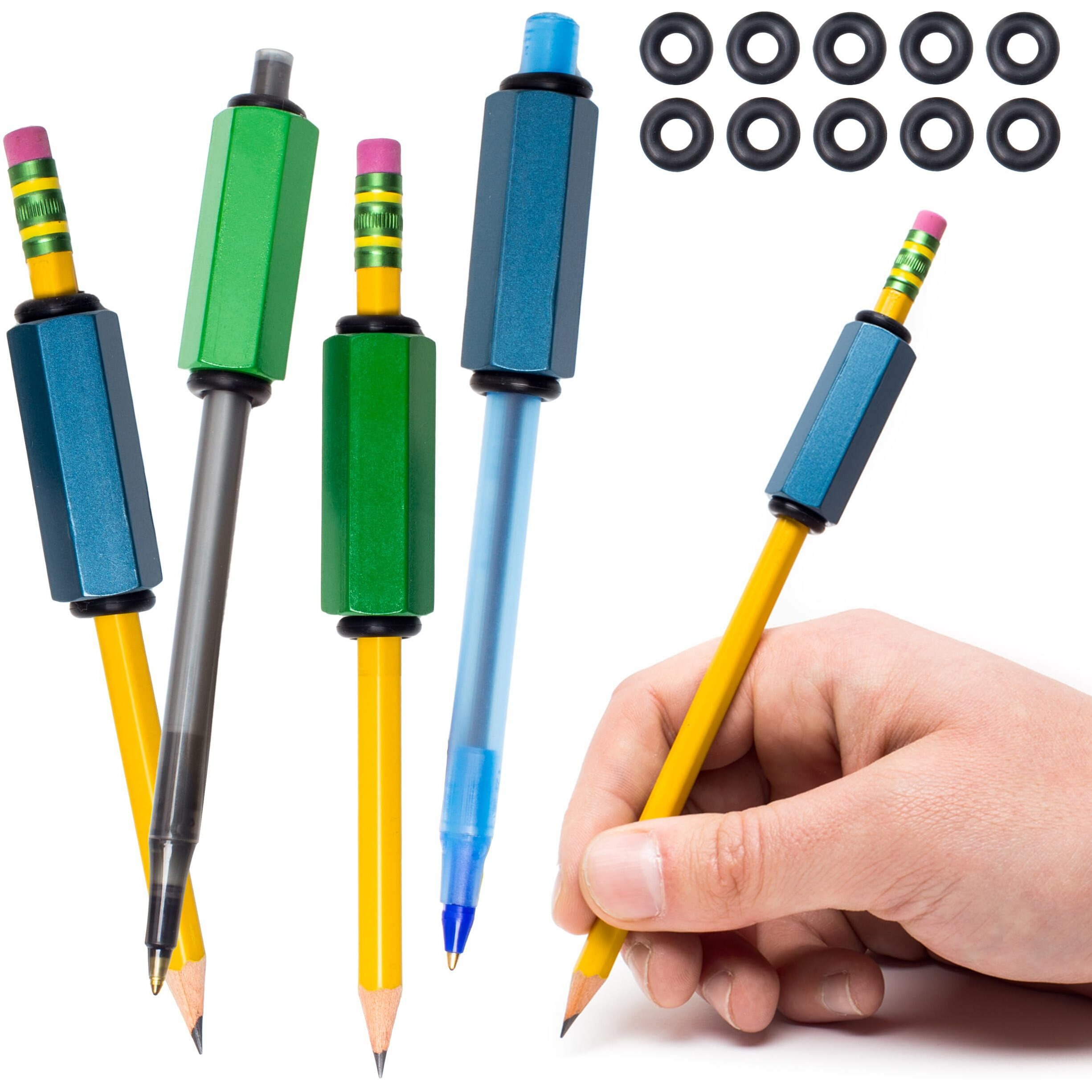 Pack Of 4 Pen Or Pencil Weights | Handwriting Aid For Children, Elderly, Or Special Needs. Assists With Penmanship Issues Due To Autism, Tremors, Grip Strength Or Fine Motor Skill Disability. 1.5 Oz