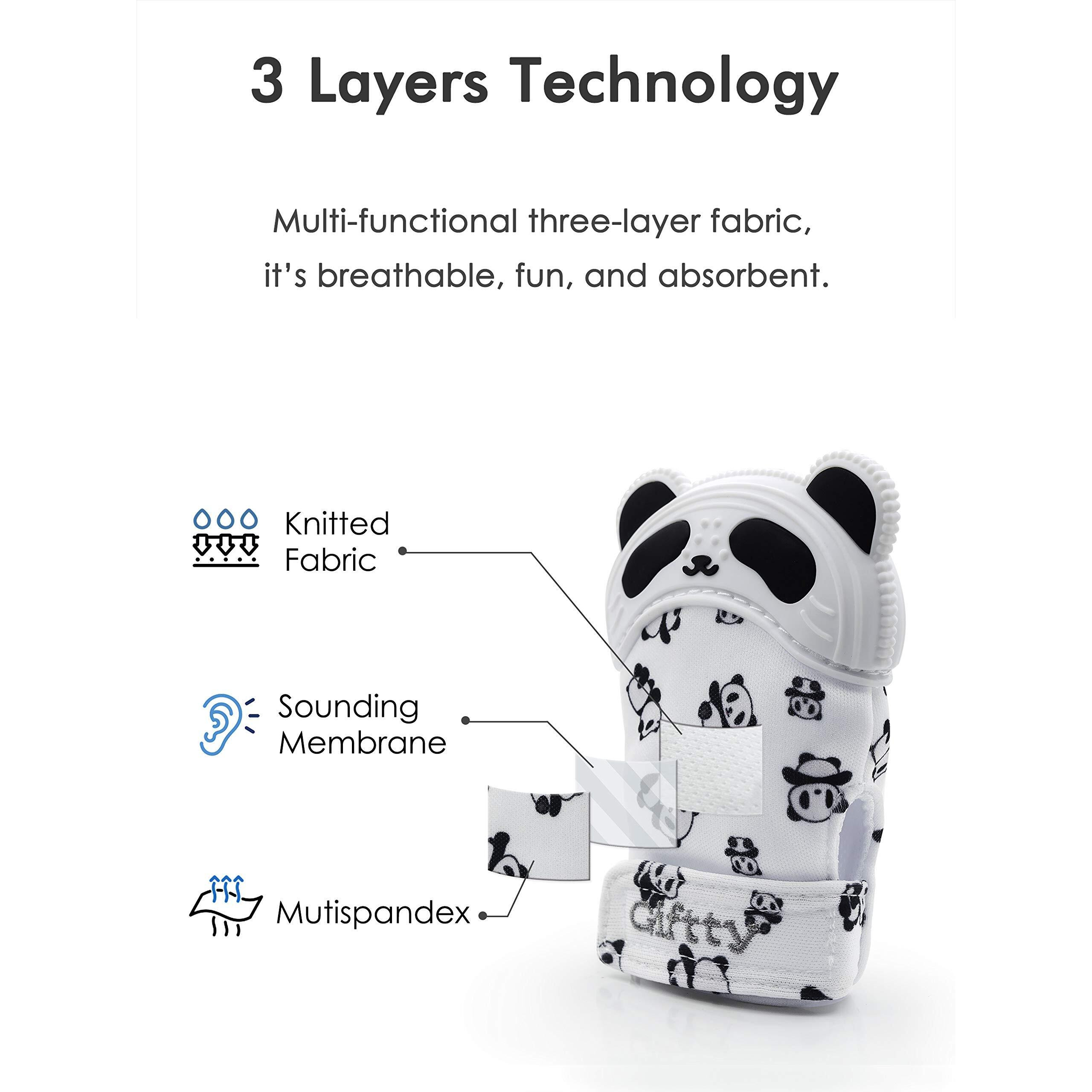 Giftty Baby Teething Mitten Chew Mitt Baby Teether Glove Teething Toy Self Soothing Teether, Teething Pain Relief Soothing Toy, Prevent Scratches Glove, For 0-6 Months Baby