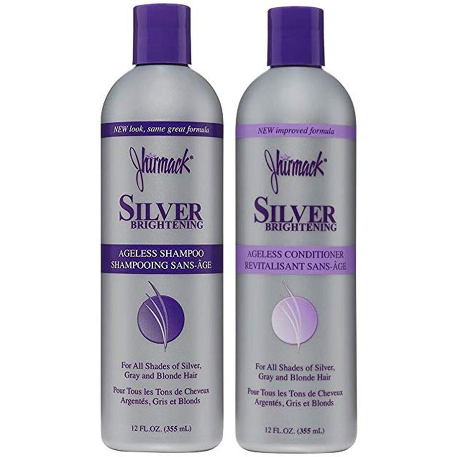 Jhirmack Silver Brightening Purple Shampoo And Conditioner Set For All Types Of Silver, Grey, And Blonde Hair