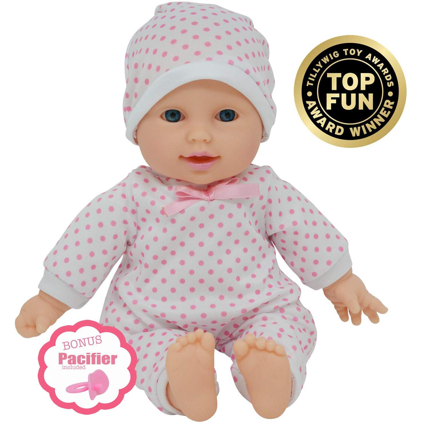 11 Inch Soft Body Boy Baby Doll In Gift Box - Doll Pacifier Included -Toy Dolls For Boys And Toddlers (Caucasian)