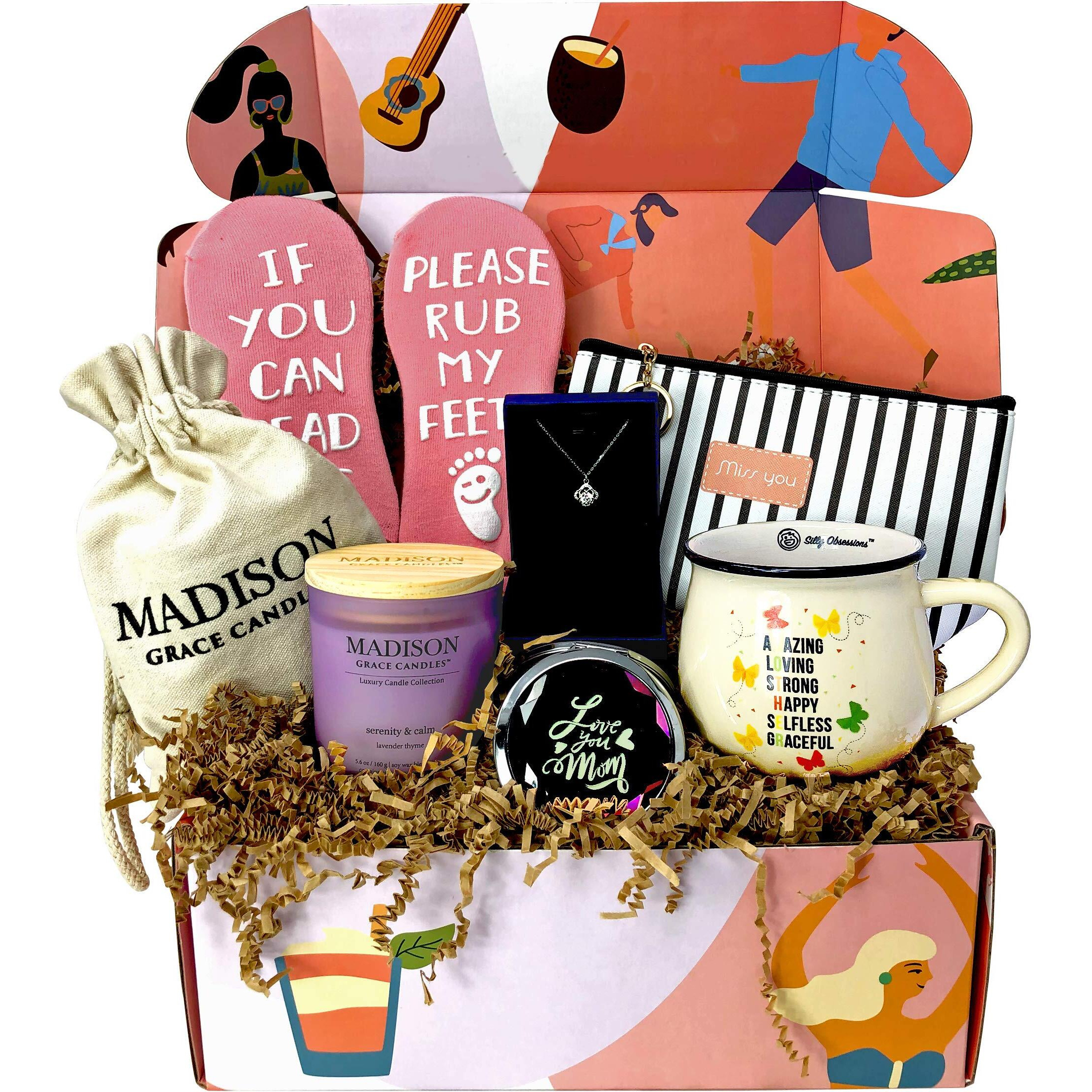 Silly Obsessions Gift Box For Mother Birthday Gift Basket For Mom, Wife. Gift Set For New Mom, Pregnant Women, Baby Shower.
