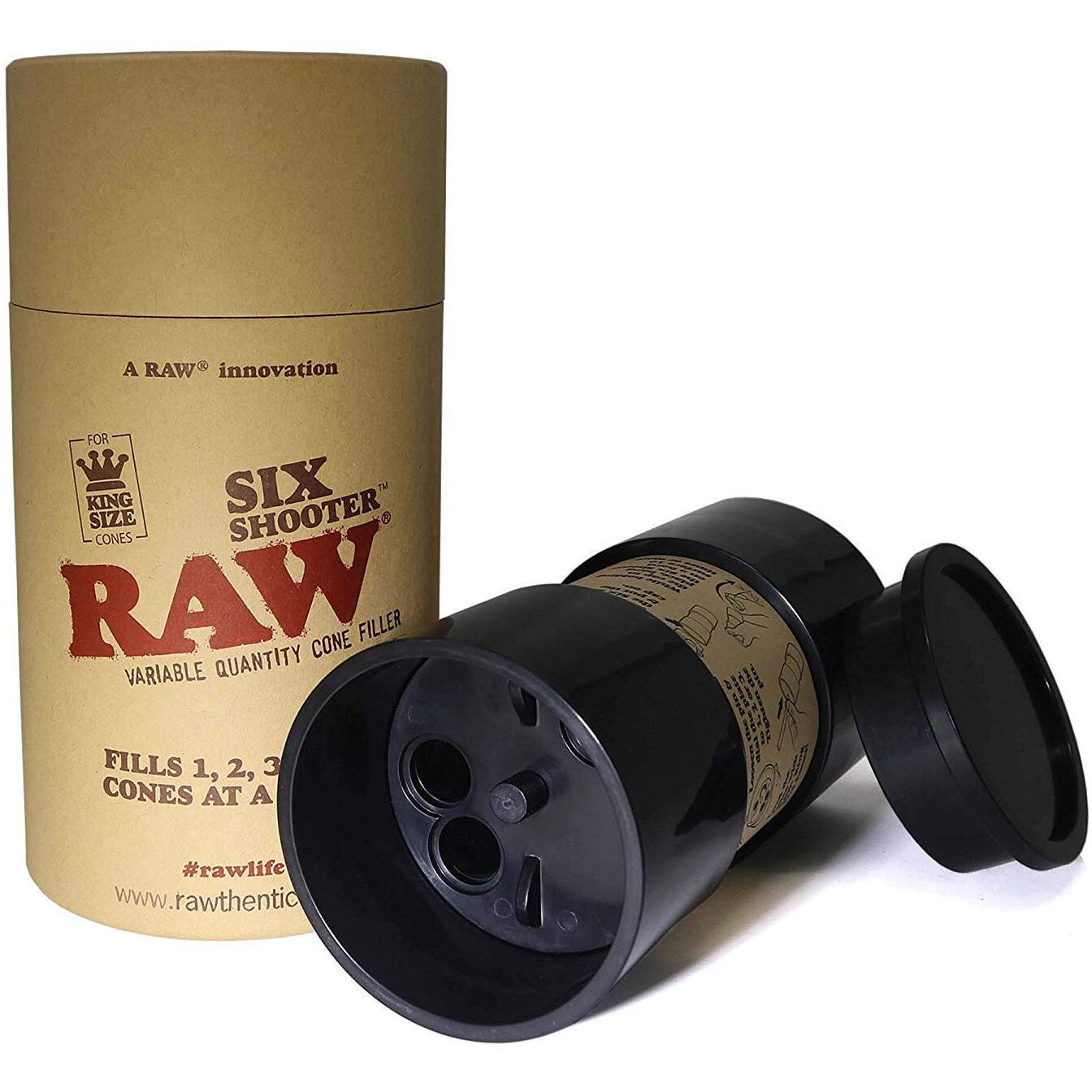 Raw Six Shooter For King Size Cones | Cone Loader Filling Device | Fills 1,2,3 Or 6 Cones Efficiently For Any Beginner