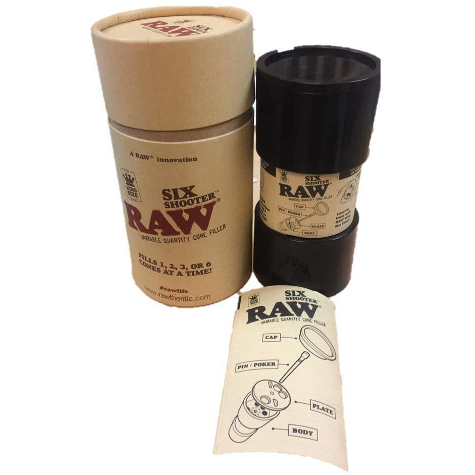 Raw Six Shooter For King Size Cones | Cone Loader Filling Device | Fills 1,2,3 Or 6 Cones Efficiently For Any Beginner