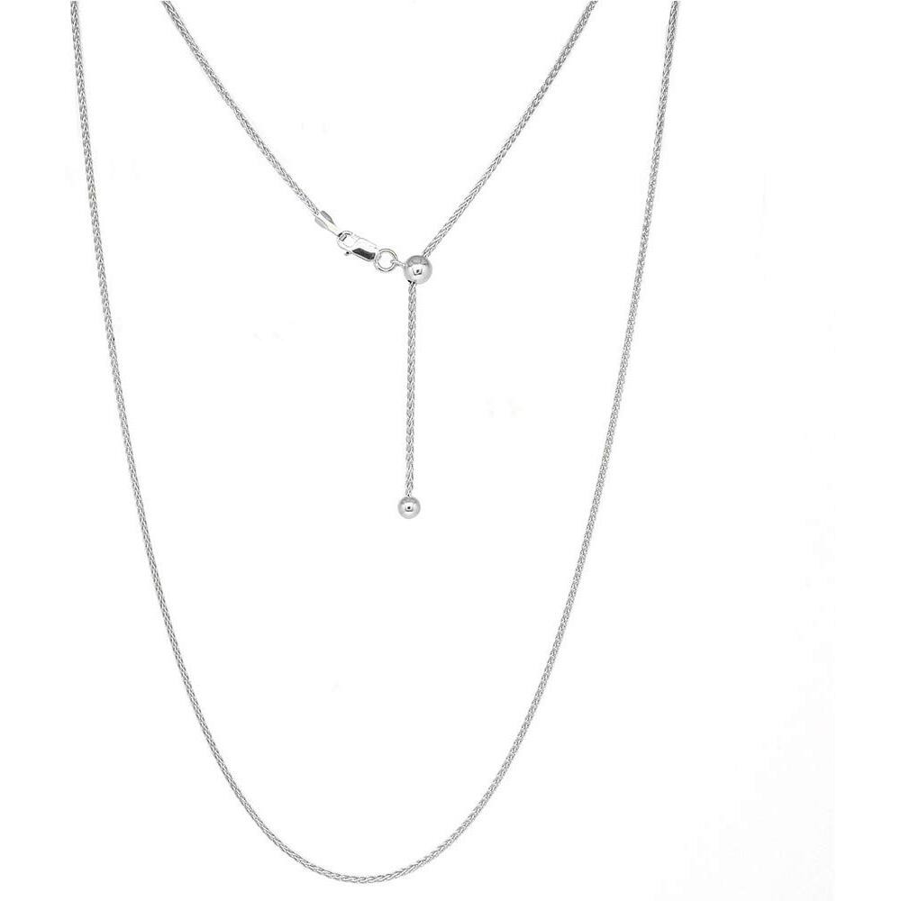 Argento Reale Adjustable Wheat Chain Necklace, 925 Sterling Silver Necklace For Women, Bolo Necklace, Adjustable Chain For All Pendants