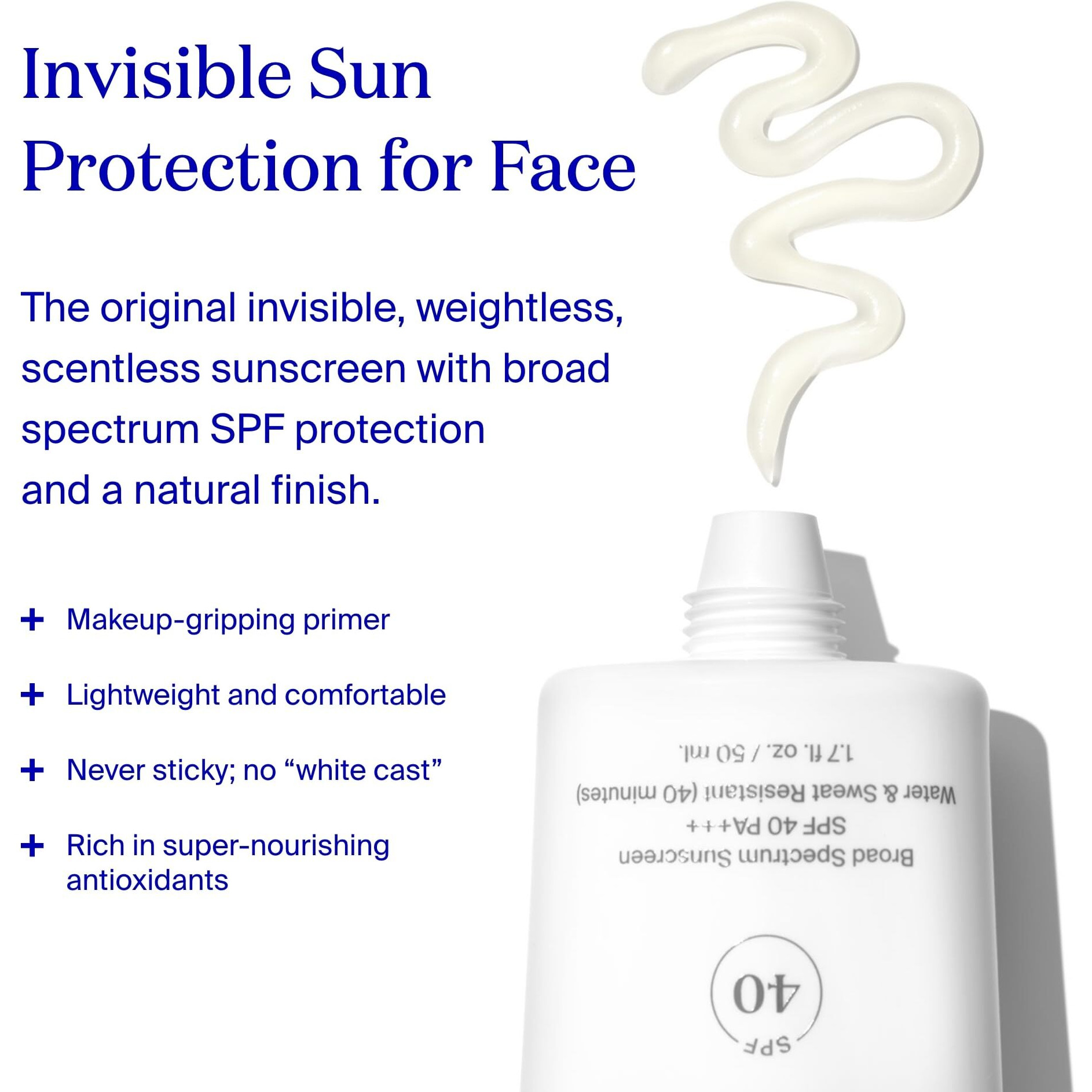 Supergoop Unseen Sunscreen - Spf 40 - Invisible, Broad Spectrum Face Sunscreen + Makeup-Gripping Primer - Weightless, Scentless, Oil Free - For All Skin Types & Skin Tones - 1.7 Fl Oz