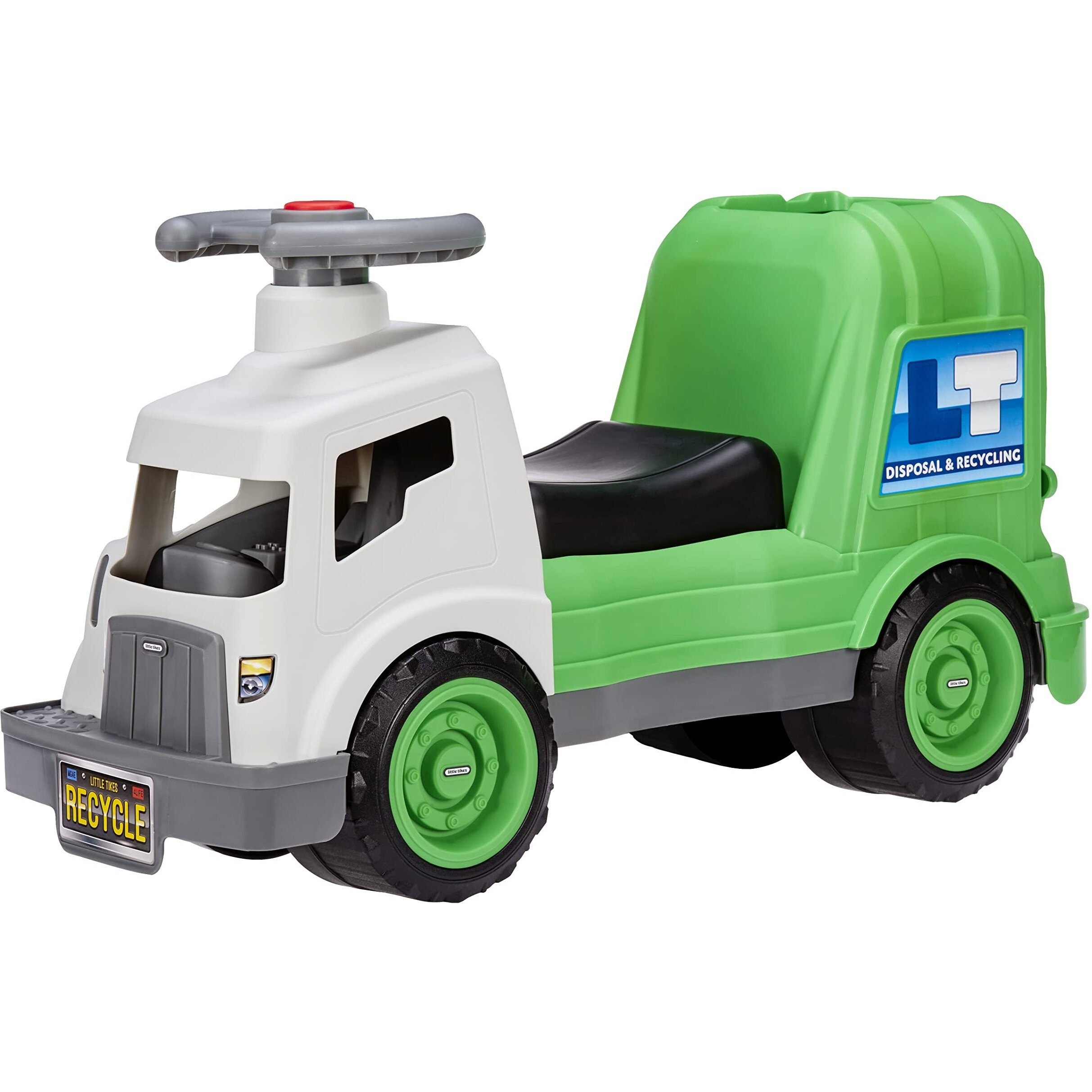 Little Tikes Dirt Diggers Garbage Truck Scoot Ride On With Real Working Horn And Trash Bin For Themed Roleplay For Boys, Girls, Kids, Toddlers Ages 2 To 5 Years, Large