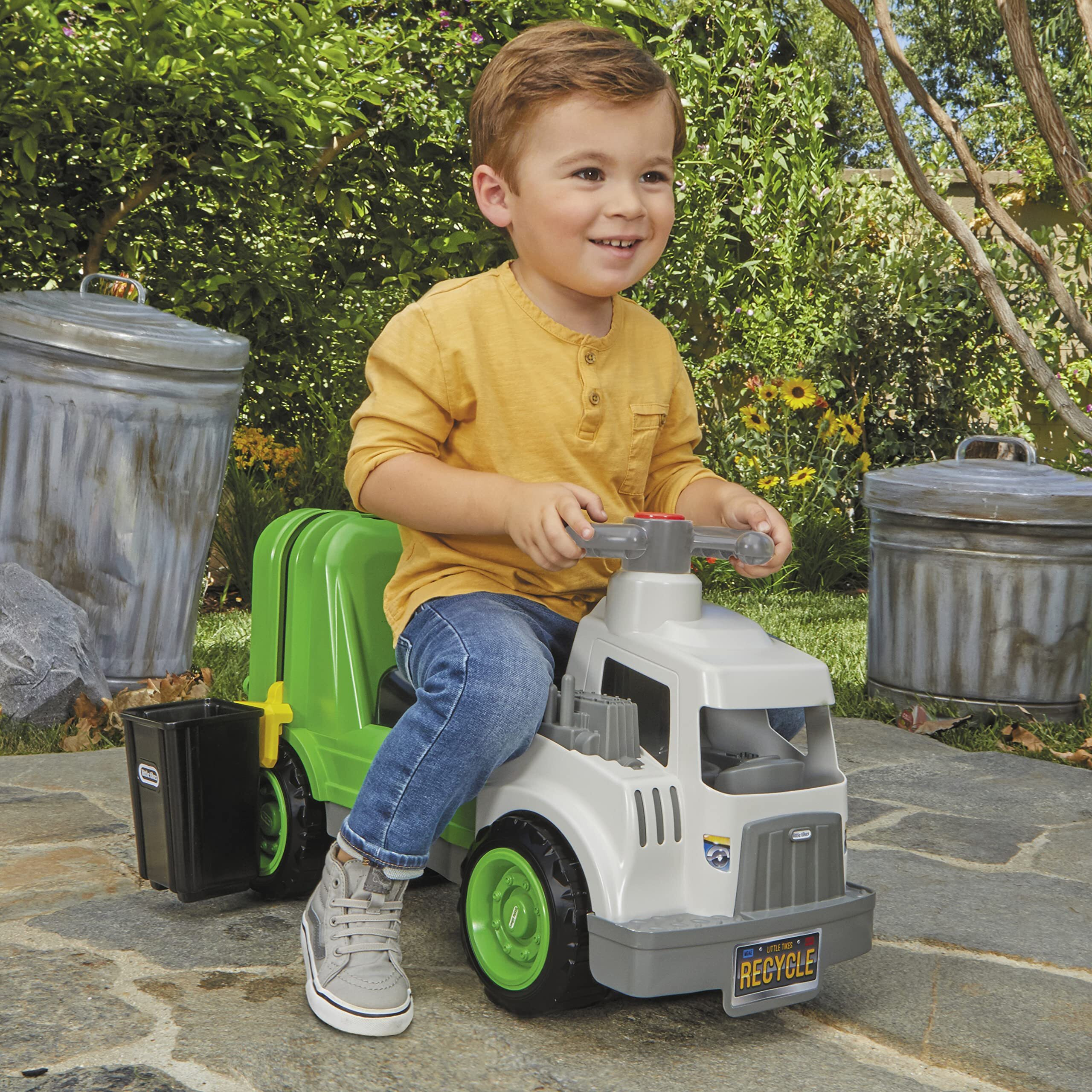 Little Tikes Dirt Diggers Garbage Truck Scoot Ride On With Real Working Horn And Trash Bin For Themed Roleplay For Boys, Girls, Kids, Toddlers Ages 2 To 5 Years, Large