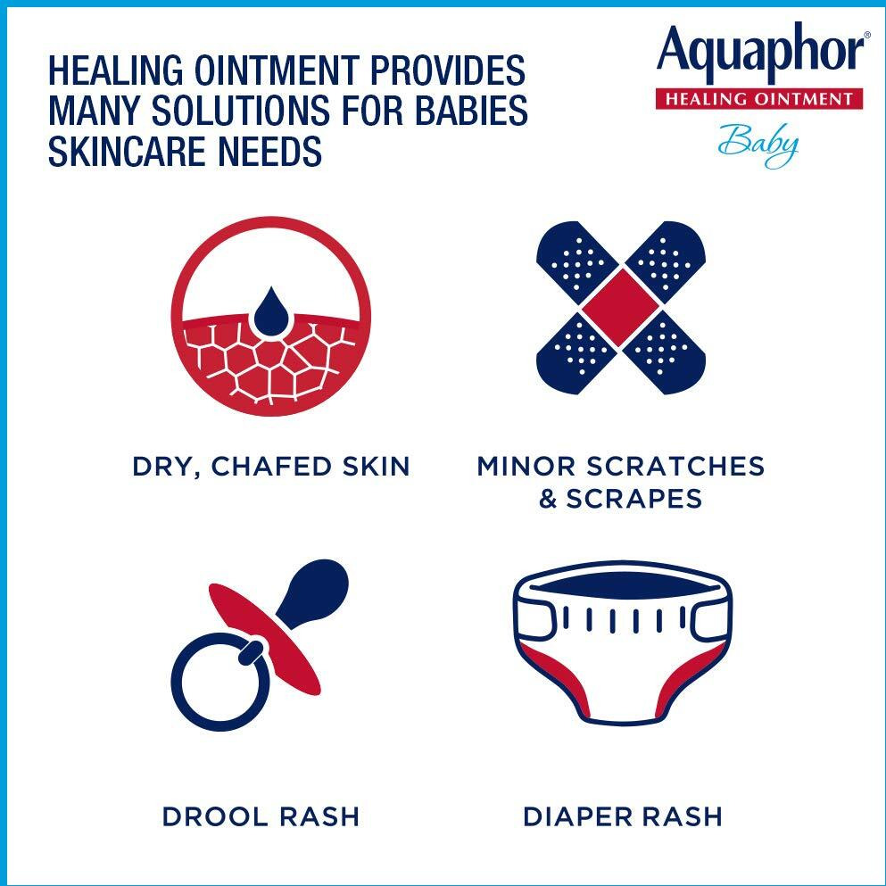 Aquaphor Baby Healing Ointment (14 Oz) + 3-In-1 Diaper Rash Cream (3.5 Oz), Hypoallergenic And Fragrance Free Skin Care Set For Babies