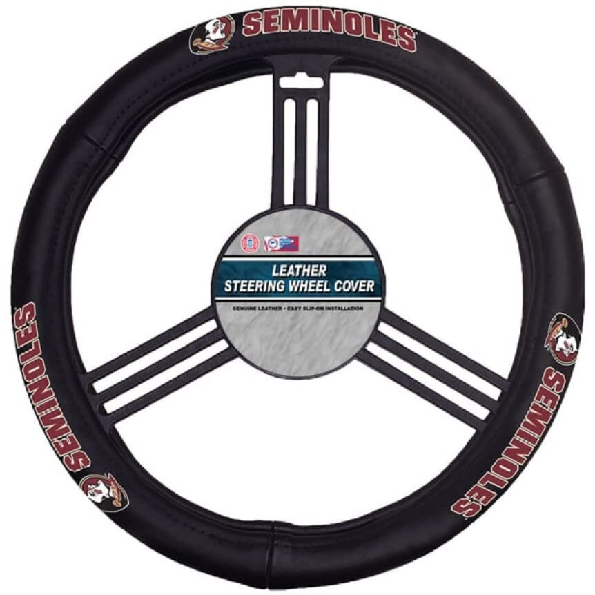 Fremont Die Ncaa Marshall Leather Steering Wheel Cover, One Size, Multicolor