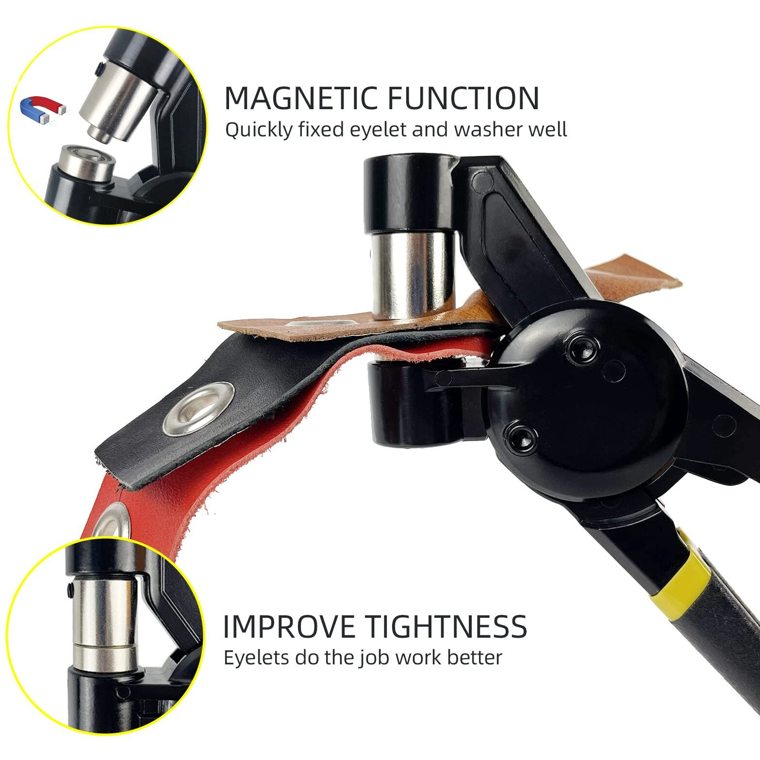 Hapden Grommet Tool Kit, 3/8 Inch Handheld Eyelet Kit Manual Grommet Press Machine With 500 Pcs 10 Mm Grommets