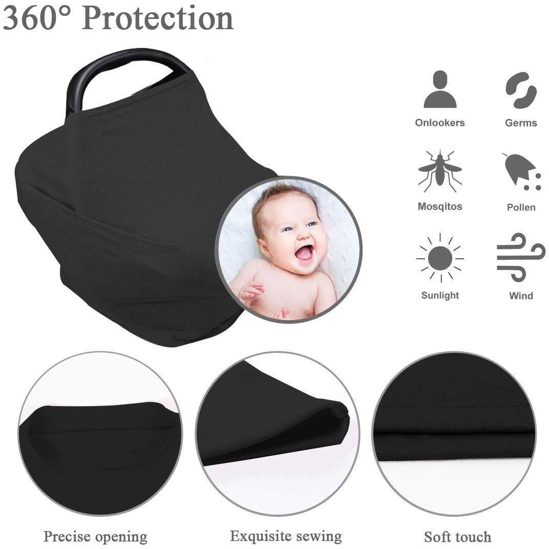 Nursing Cover For Baby Breastfeeding, Newborn Essentials Breathable Car Seat Covers Up For Babies Boy Girl Infant Added Privacy For Carseat Canopy New Mom Must Haves Stuff Shower Gifts Registry Search