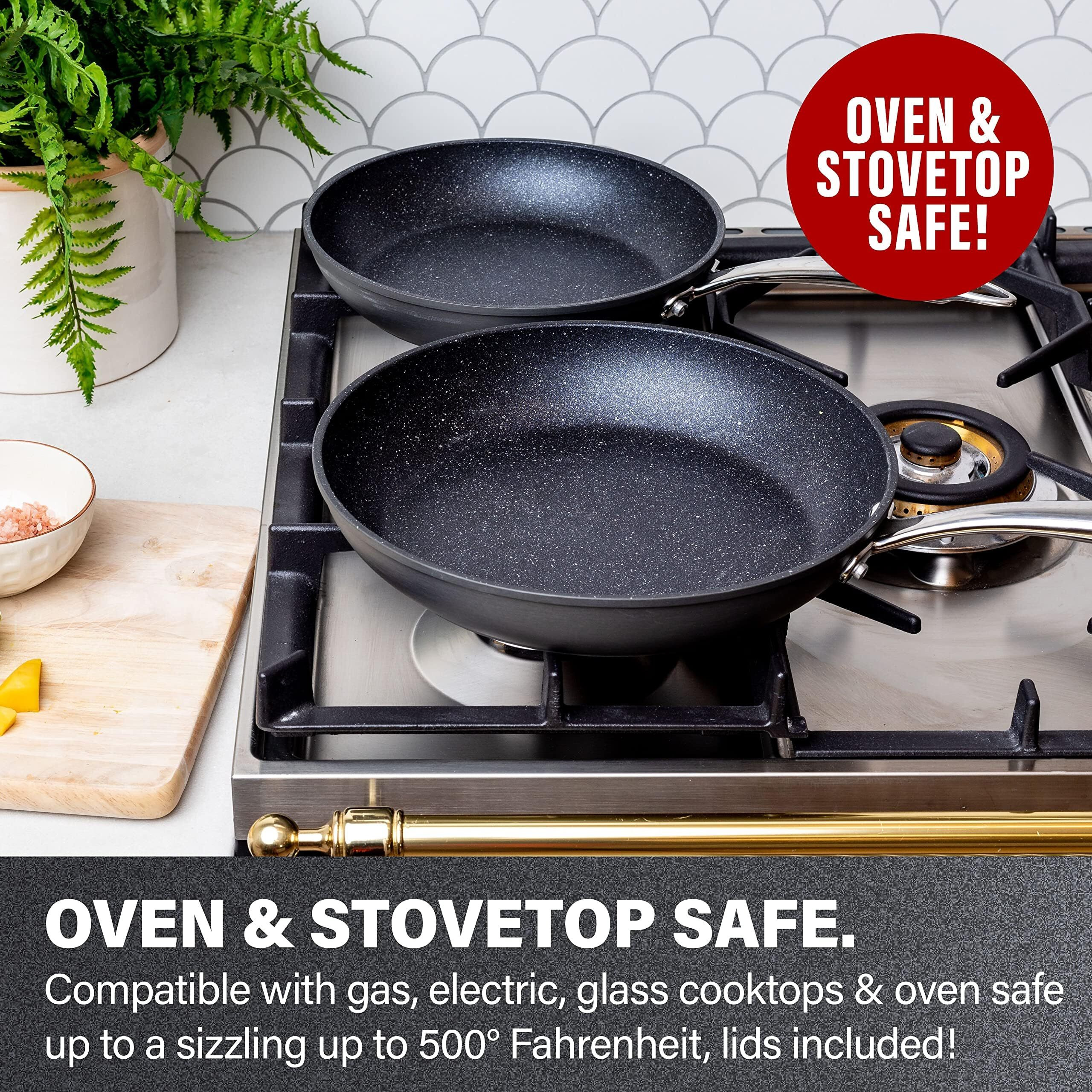 Granitestone 11"" Non-Stick Frying Pan With Mineral/Diamond Coating For Long Lasting Nonstick Skillet For Cooking With Stay Cool Handles, Oven/Dishwasher Safe, Non-Toxic