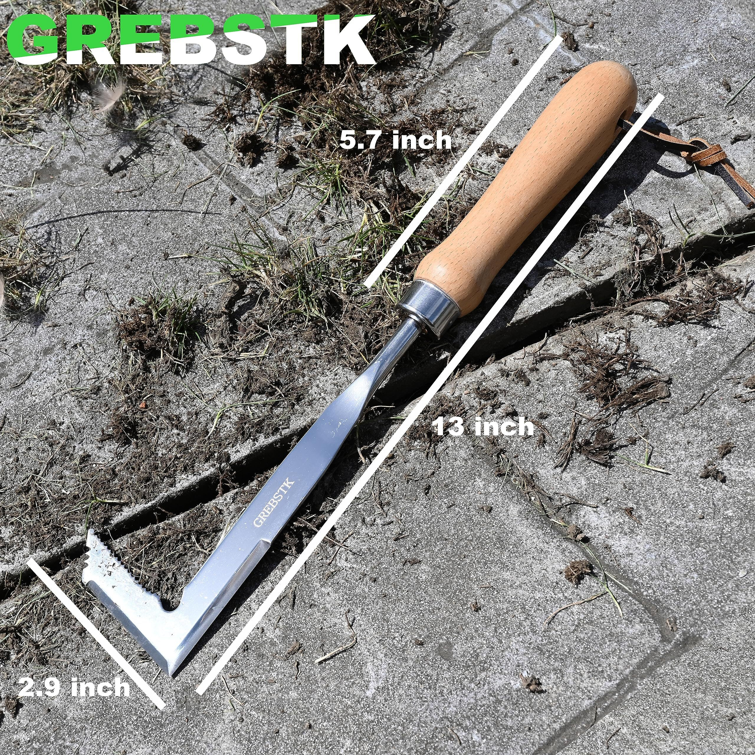 Grebstk Crack Weeder Crevice Weeding Tool Manual Weeder Beech Handle Lawn Yard Gardening Tool