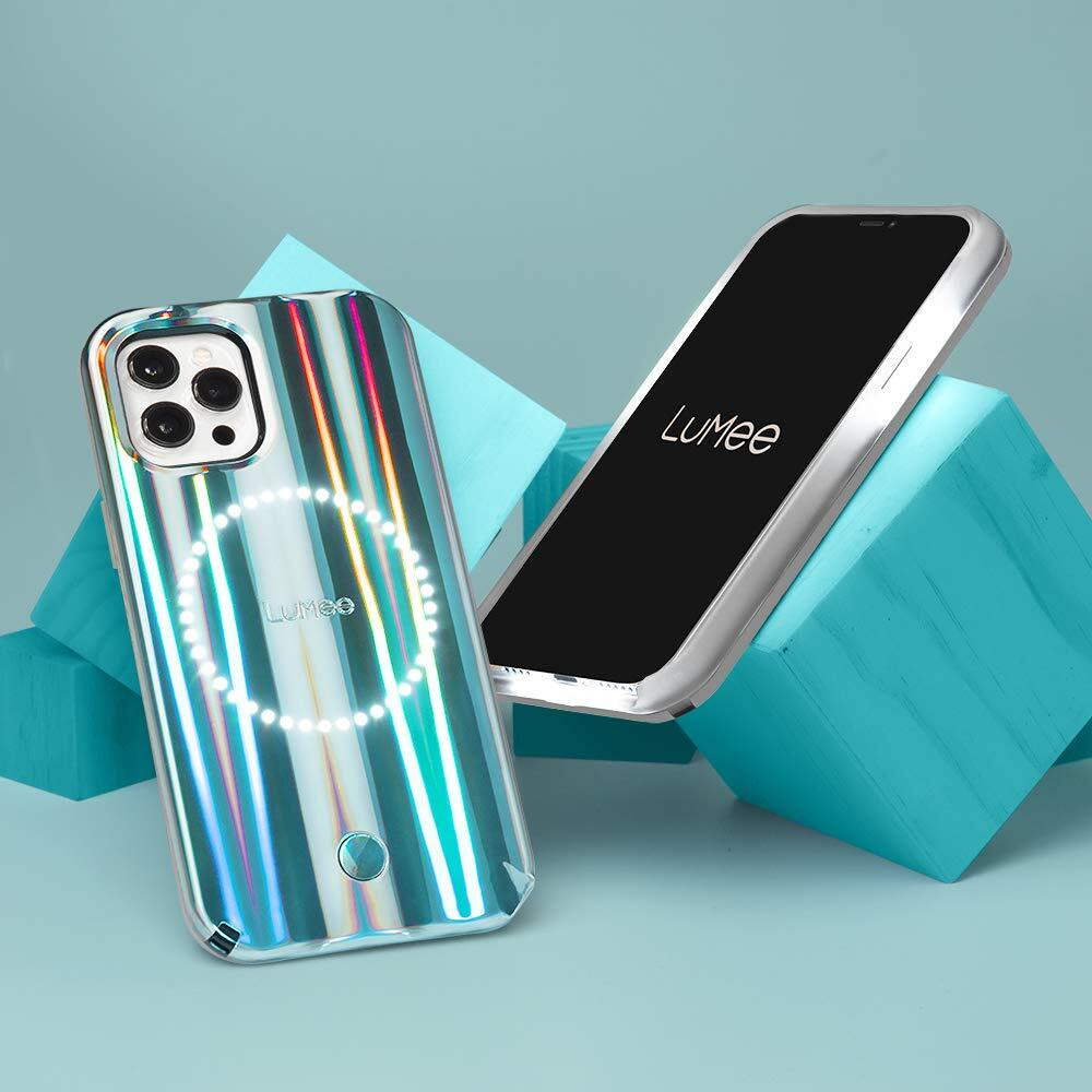 Lumee Halo - Holographic - Light Up Selfie Case For Iphone 12 And Iphone 12 Pro (5G) - Front & Rear Illumination - 6.1 Inch - Holographic
