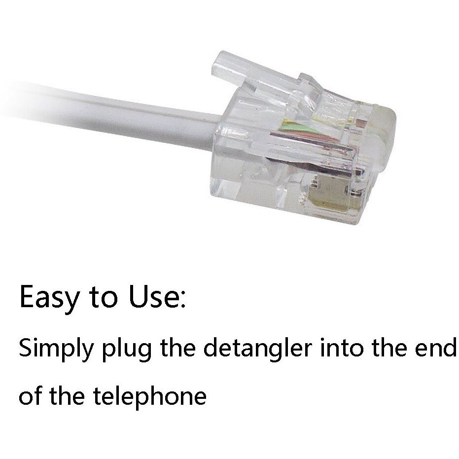 Uvital Telephone Cord Detangler, Anti-Tangle Phone Cable 360 Degree Rotating Landline Swivel Cord Untangler(White,2 Pcs)