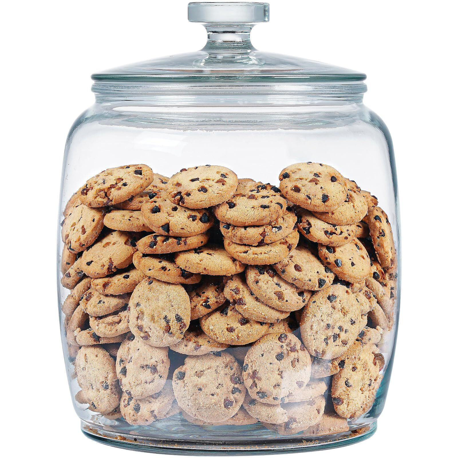 Daitouge 2.5 Gallon Glass Jars With Lids, Large Cookie Jars With Wide Opening, 1 Pack Glass Storage Jars With Lids For Kitchen, Great For Storage Flour, Rice, Sugar, Pasta, Candy