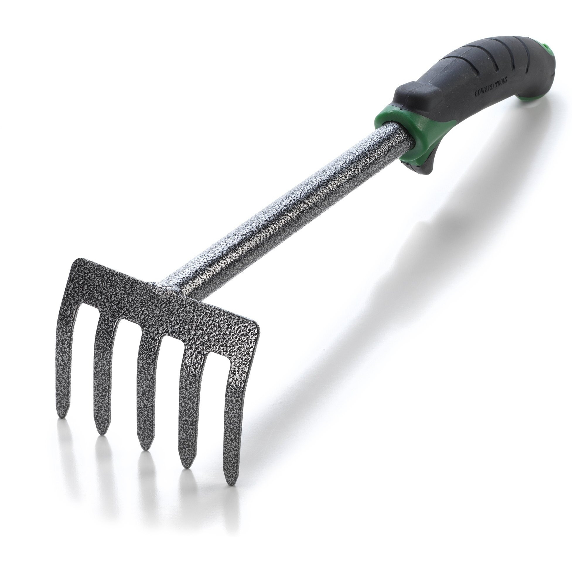 Edward Tools Hand Cultivator Mini Rake - Ergogrip With Bend Proof Carbon Steel Design - Hand Tool Loosens Soil, Rips Out Weeds, Hand Tiller Garden Tool - Rust Proof Heavy Duty Tines And Shaft