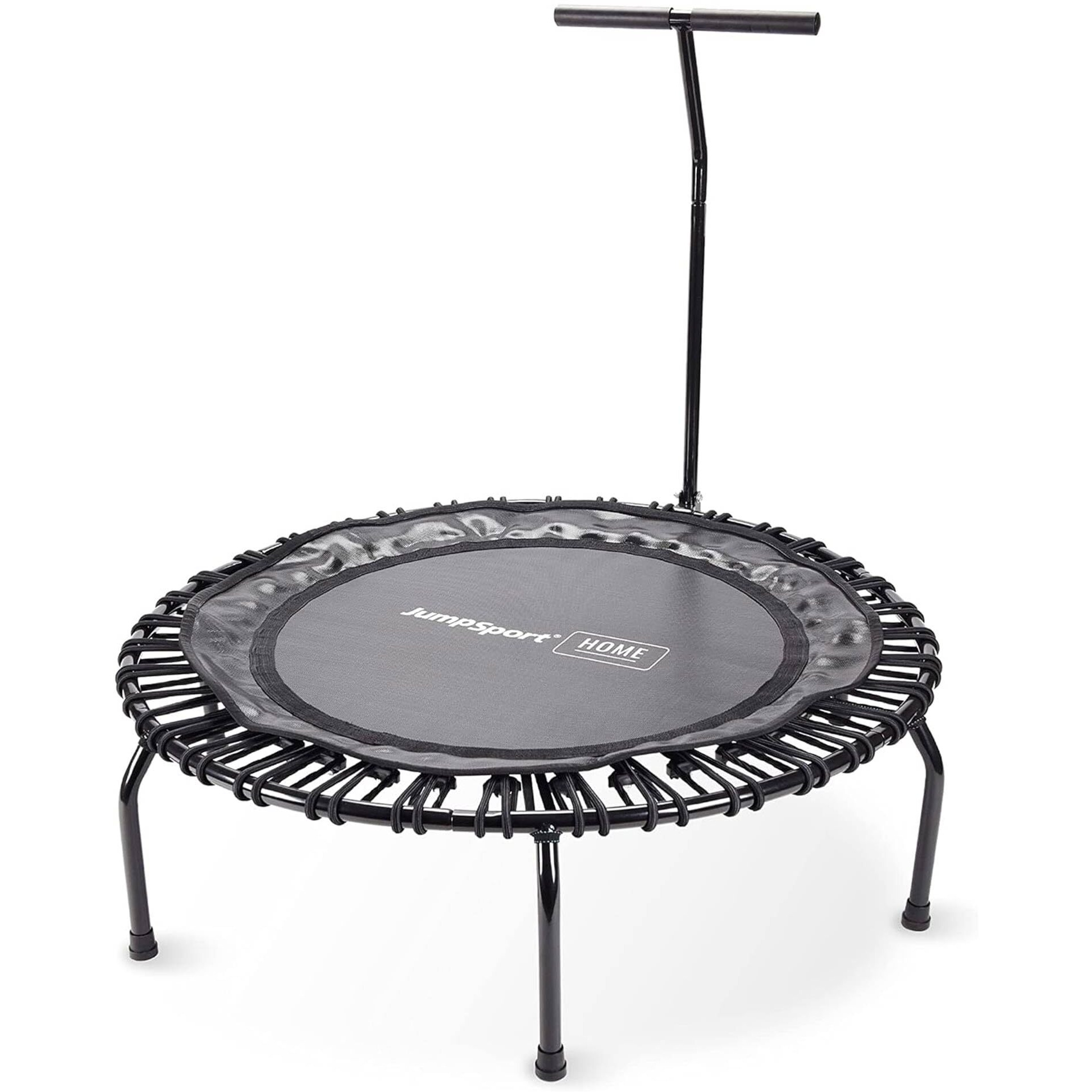 Jumpsport Compact Round Lightweight 22 Pound Stable Bounce Home And Gym Fitness Indoor Mini Rebounder Trampoline For Adults, Black
