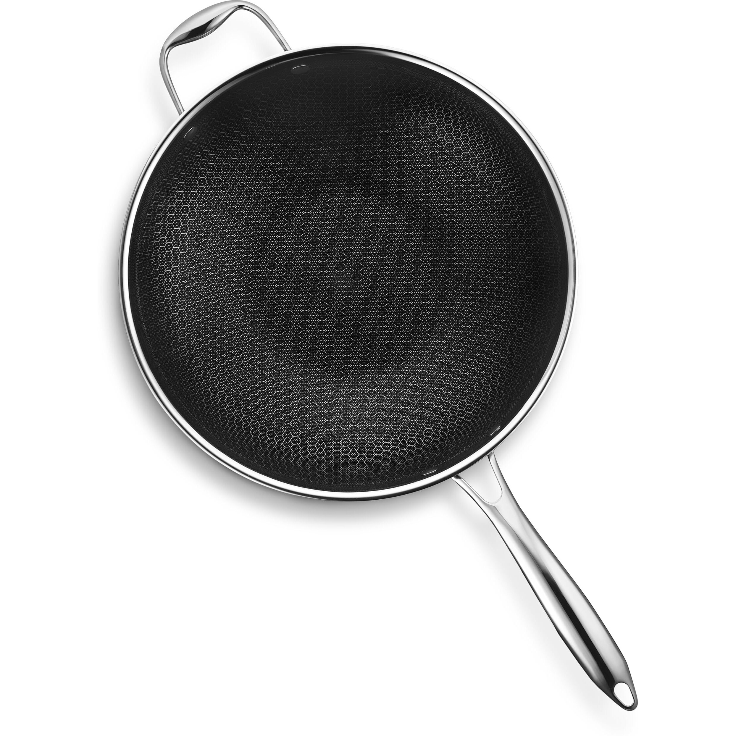 Hexclad Hybrid Nonstick 12-Inch Wok, Stay-Cool Handle, Dishwasher And Oven Safe, Compatible With All Cooktops, Induction Ready