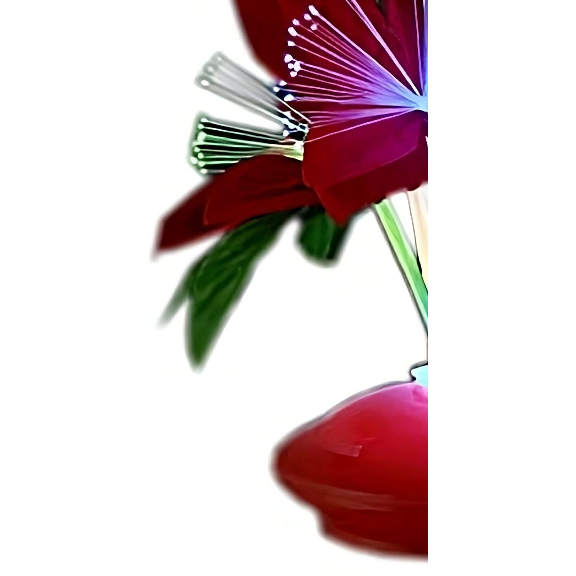 Blinkee Festive Luminescent Poinsettia Centerpiece - Christmas Fiber Optic Floral Display