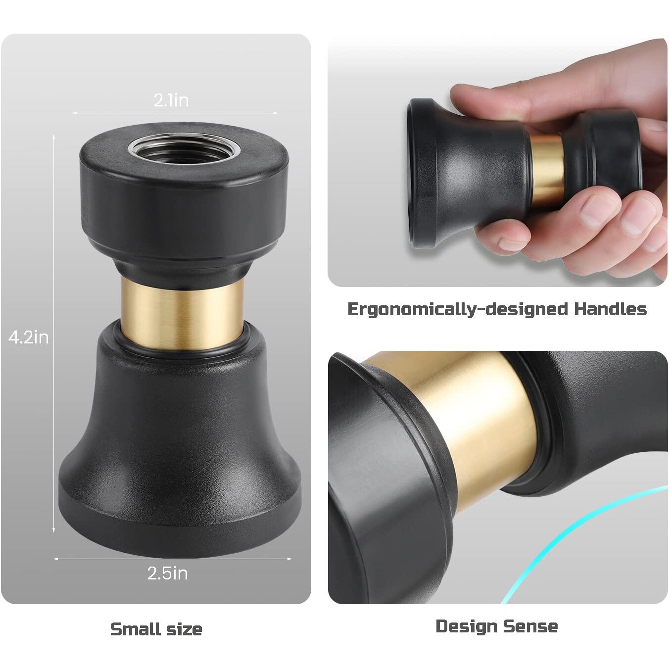 Hose Nozzle, Lichamp Heavy Duty Brass Fireman Style High Power Leak Proof Adjustable Garden Water Sprayer, Suitable For Car Wash, Patio Cleaning, Watering Lawn And Garden, Shower Pets (Black)