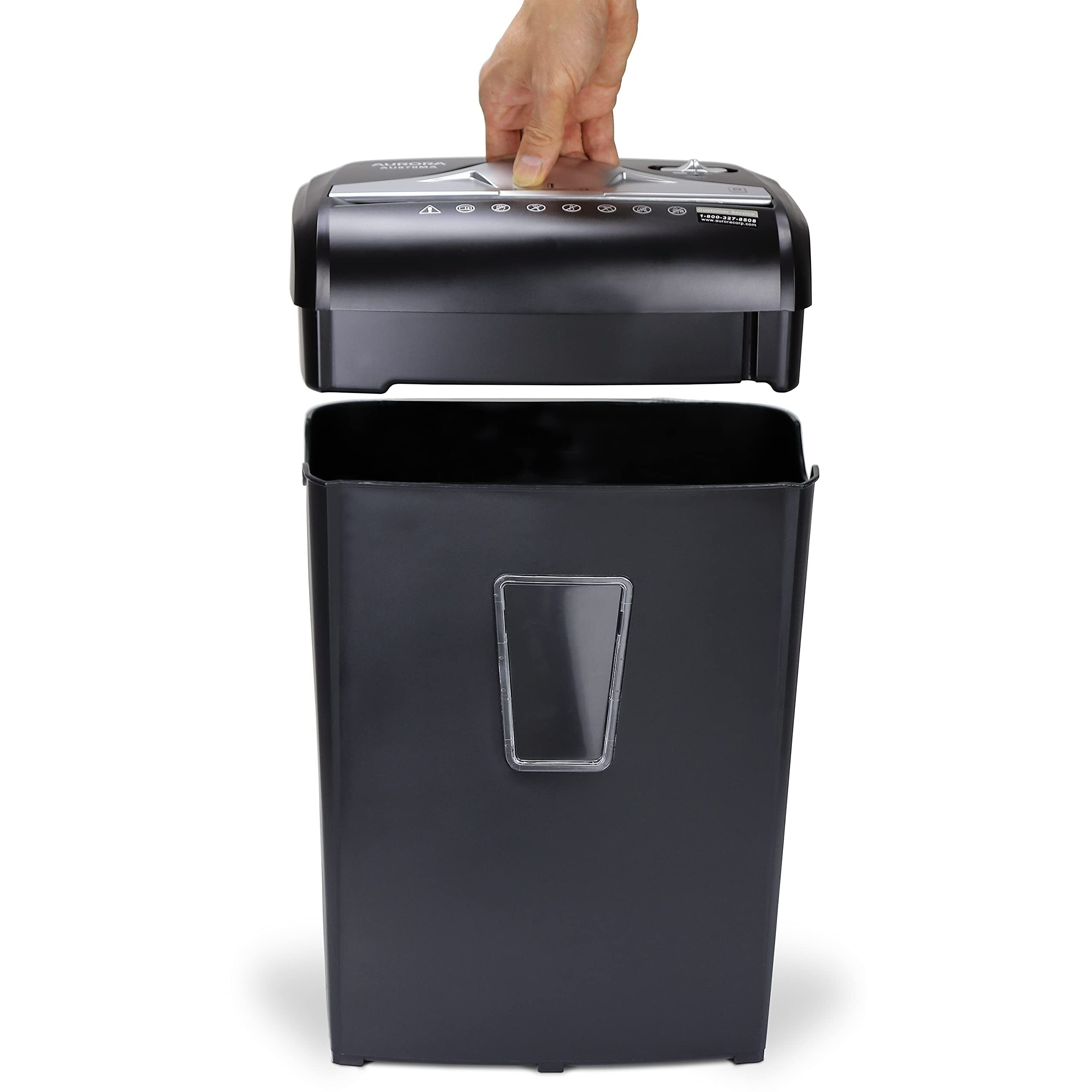 Aurora Au870Ma High-Security 8-Sheet Micro-Cut Paper Credit Card Shredder Black
